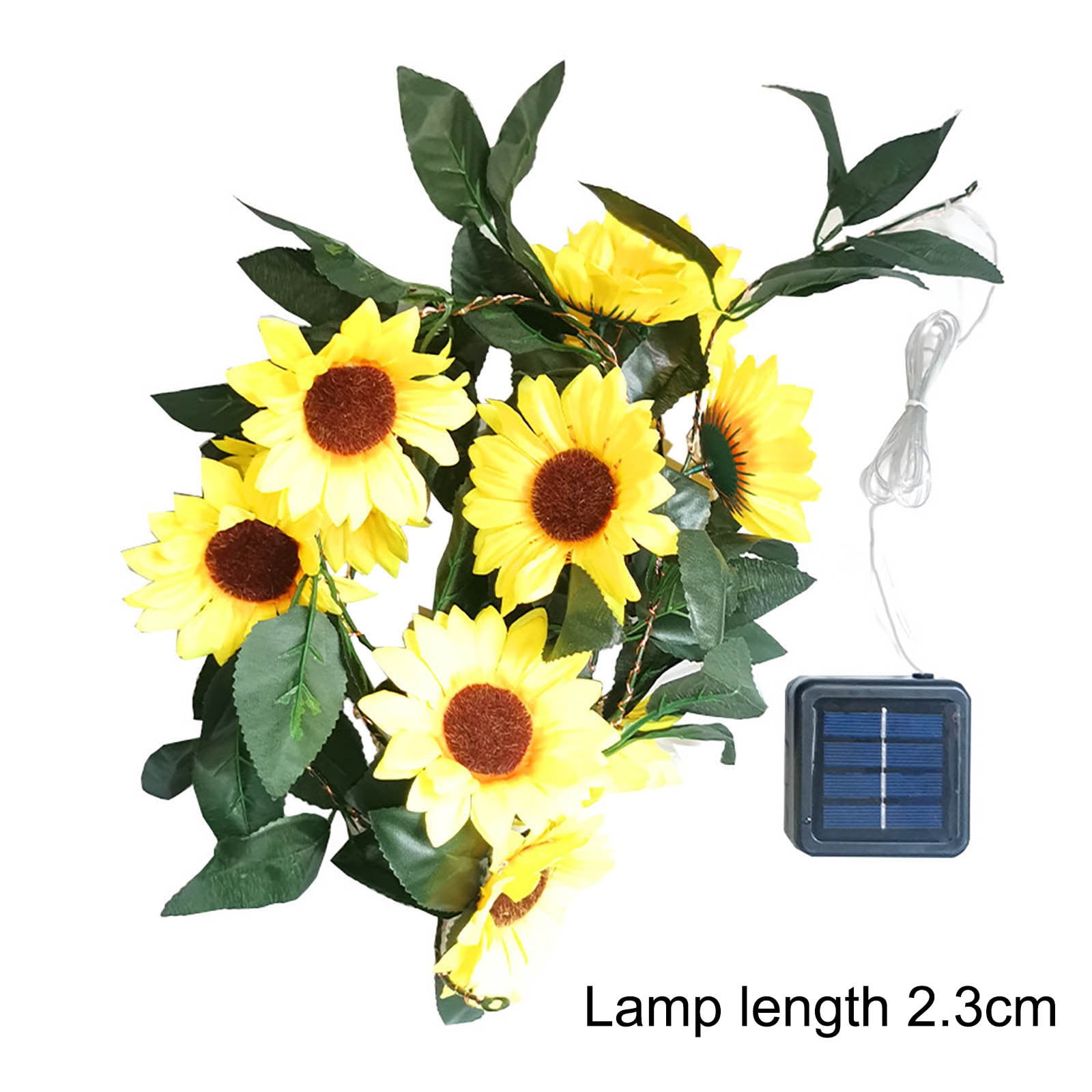 OPTIVAIREME Sunflower Solar String Lights LED Outdoor Garden Decor (Warm White, 7.55 ft) hby97