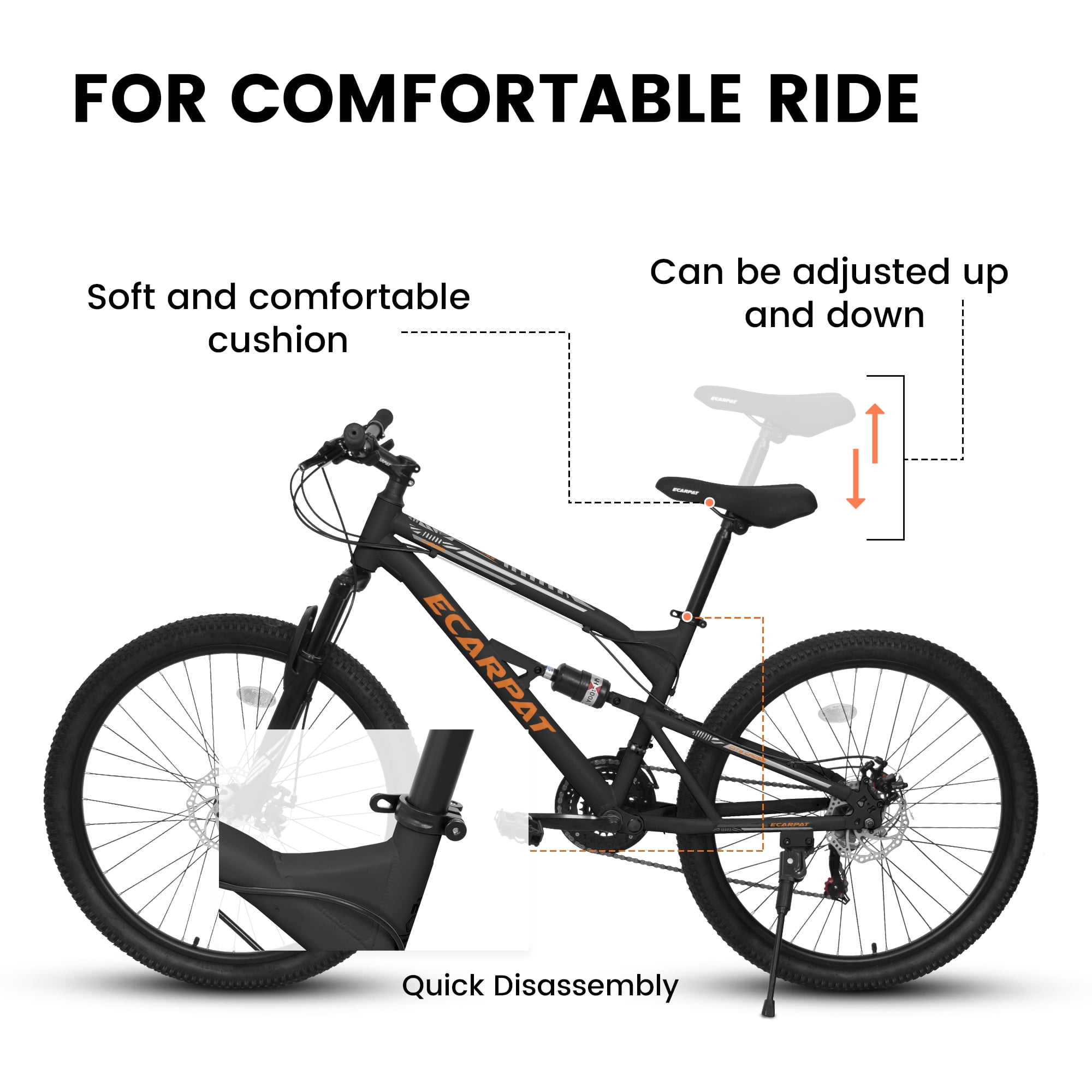 Ambifirner 26 in Mountain Bike, 21-Speed Steel Frame MTB with Dual Disc Brakes and Shock Absorbing Fork (Blue, 26 in) sg7o5