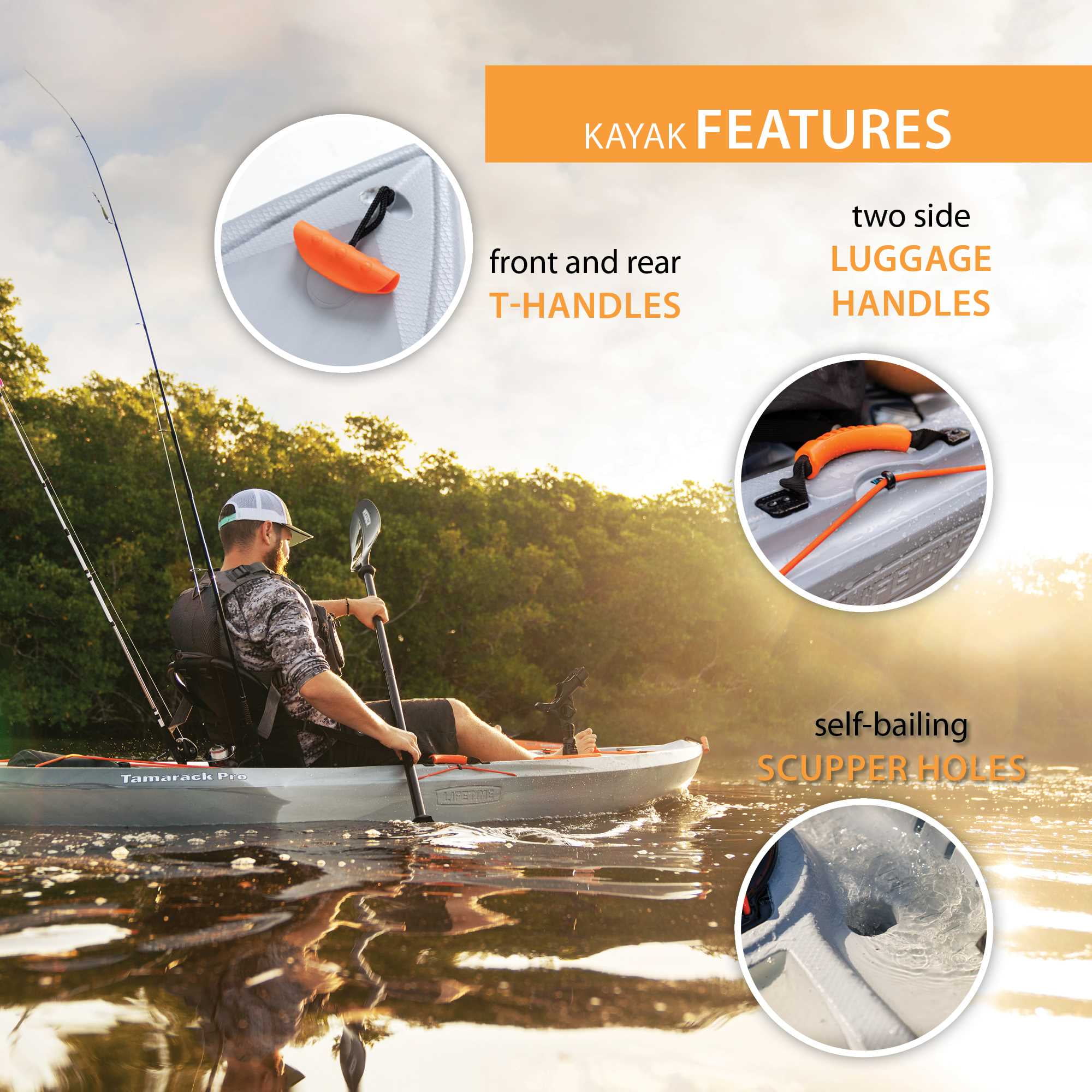 Lifetime Tamarack Pro-Comfort Sit-On-Top Kayak with Paddle (Black, 10 ft 3 in) sv8ds