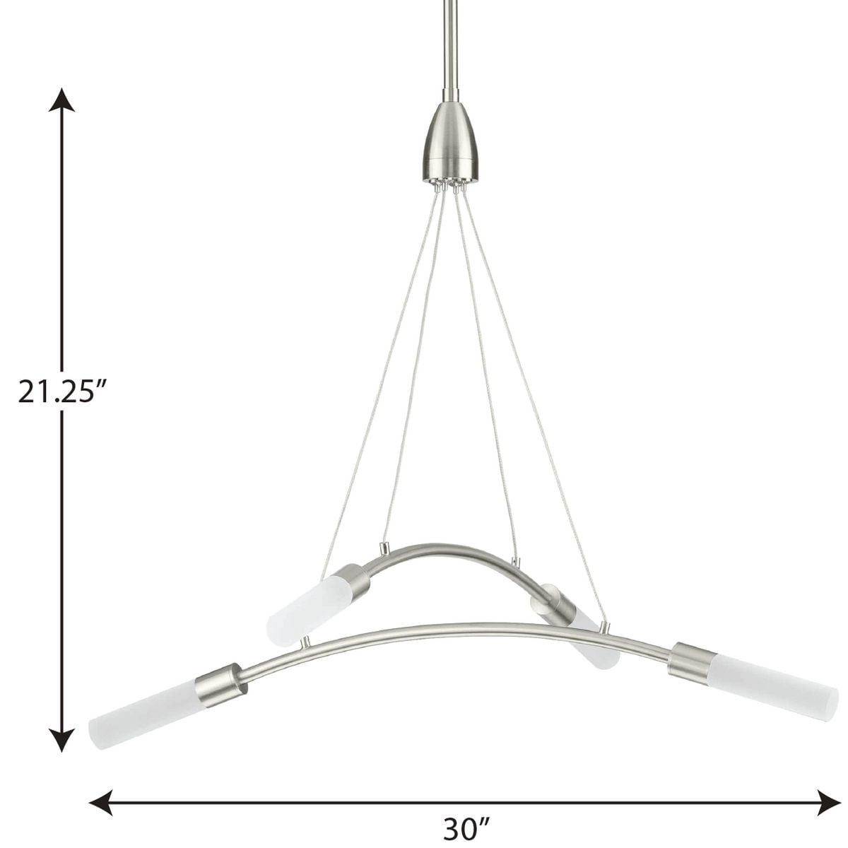 Progress Lighting Kylo LED Four-Light Chandelier (Brushed Nickel, 24 in) 1ewdz