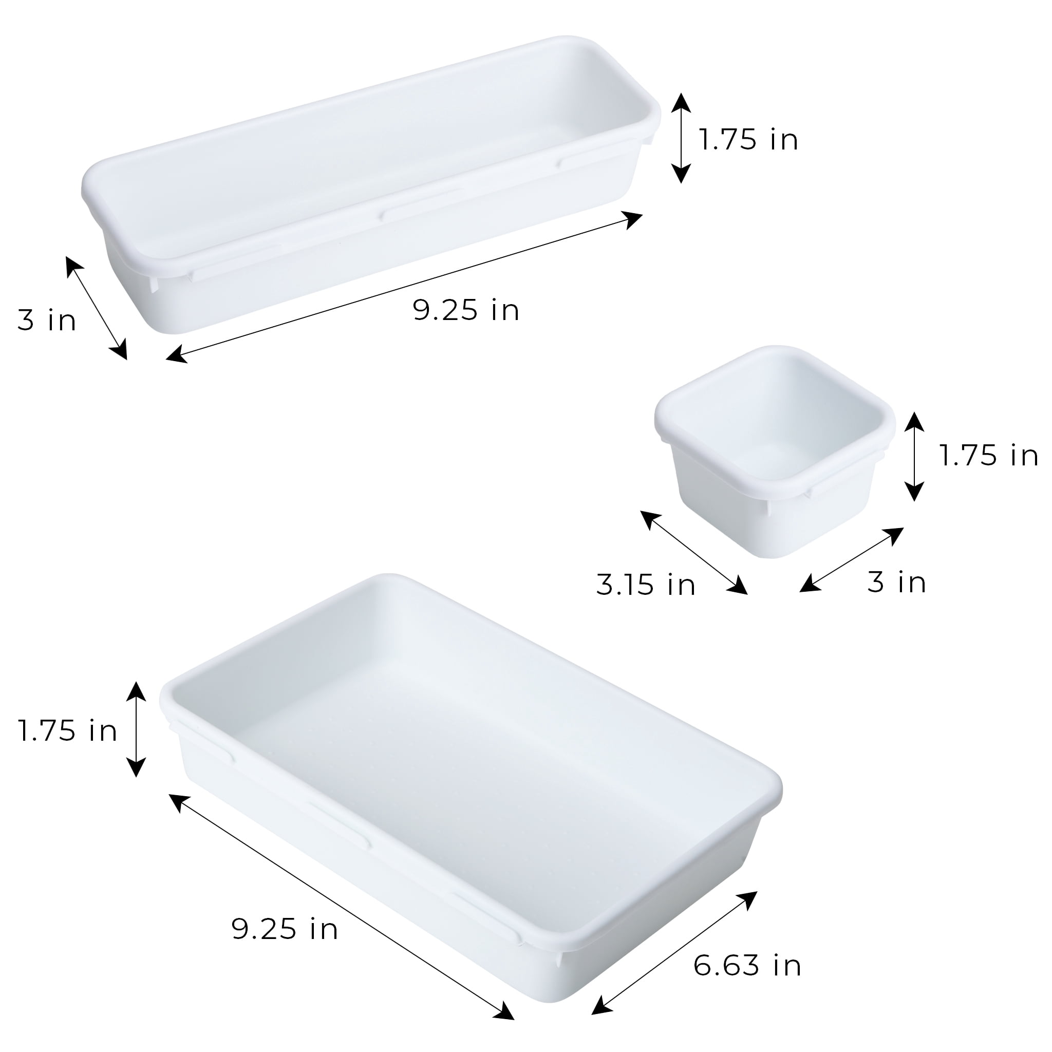 Smart Design 8-Piece Interlocking Drawer Organizer Set (White, 8-Piece) tynez