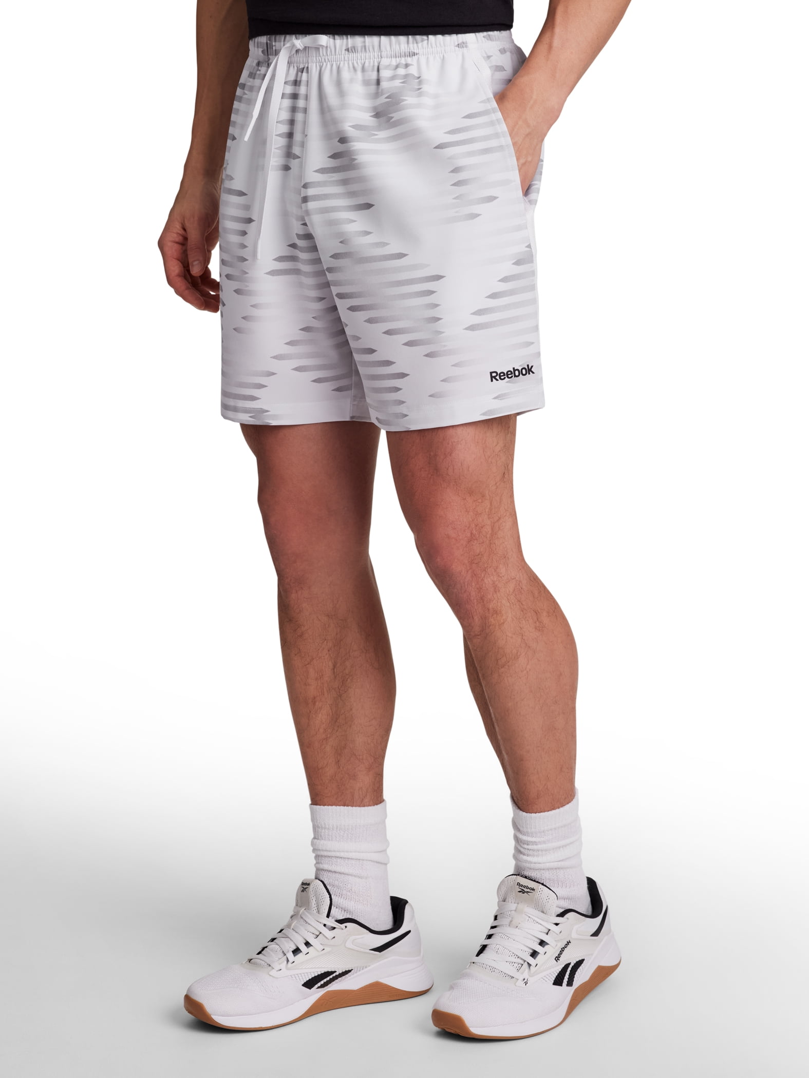 Reebok Men's Urban Woven Athletic Performance Shorts (White, 7 in Inseam) som95