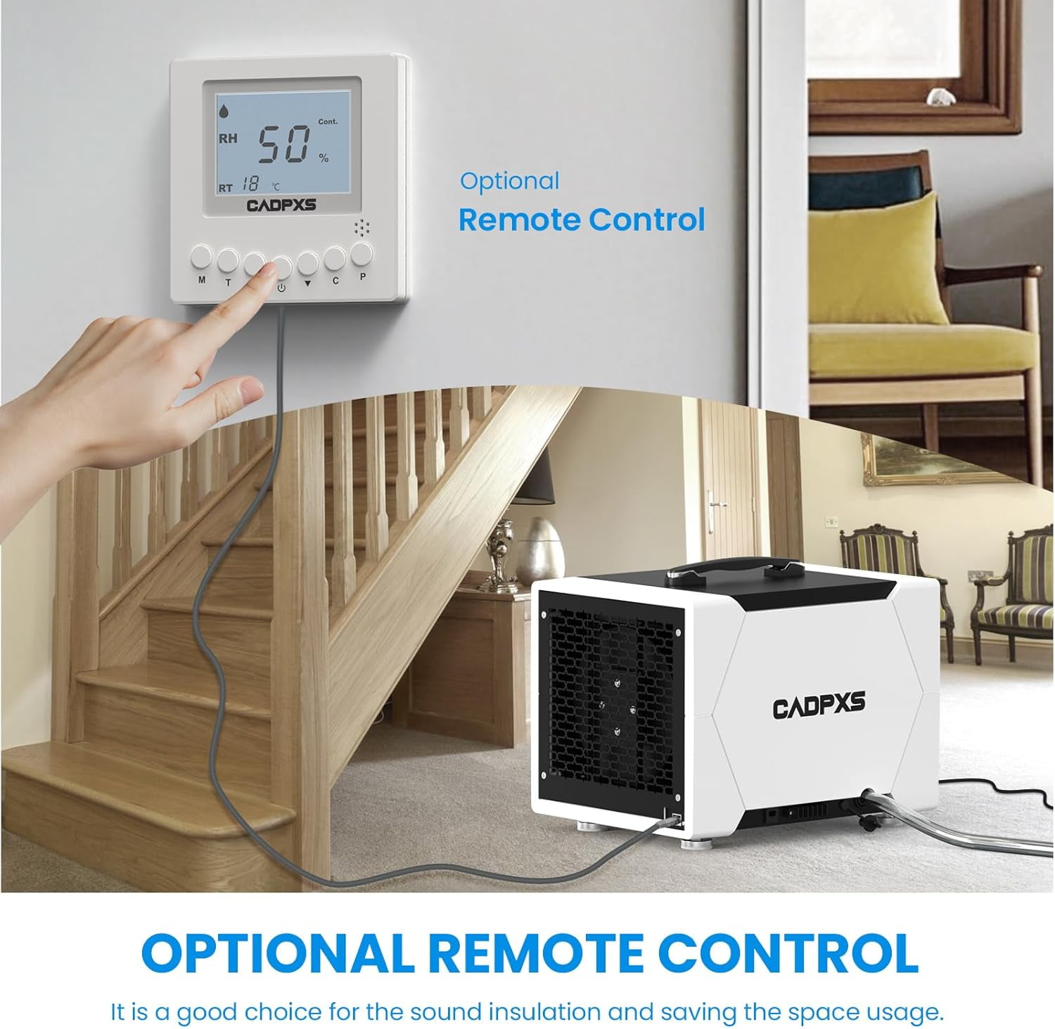 CADPXS Crawl Space Dehumidifier with Built-in Pump and Drain Hose, Commercial Grade Moisture Control for Basements (80 Pint, White) wd4p4