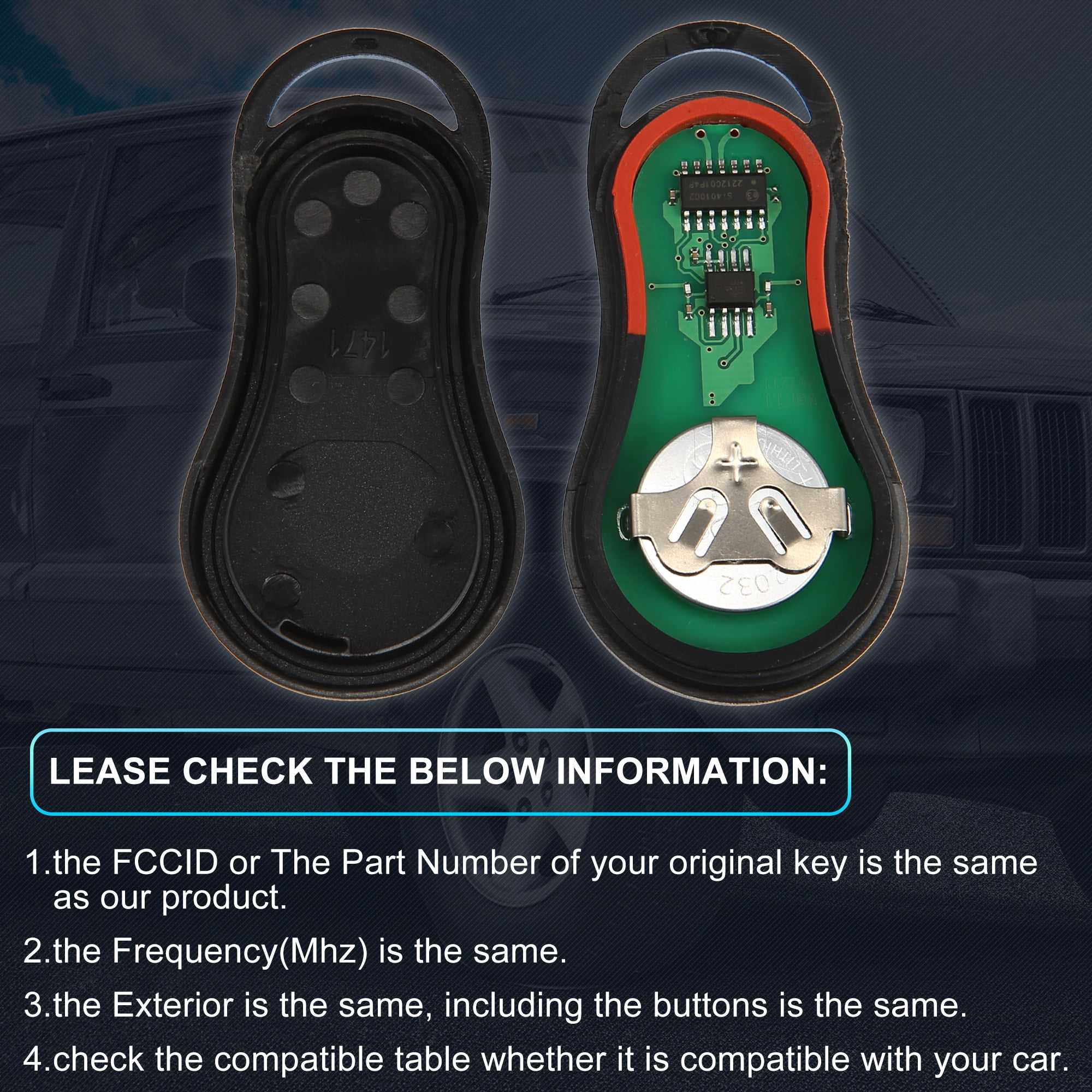 Unique Bargains 3-Button Keyless Entry Remote Car Key Fob GQ43VT17T 315MHz for Dodge Ram (Black, 2.8 in x 1.34 in) zbkhn