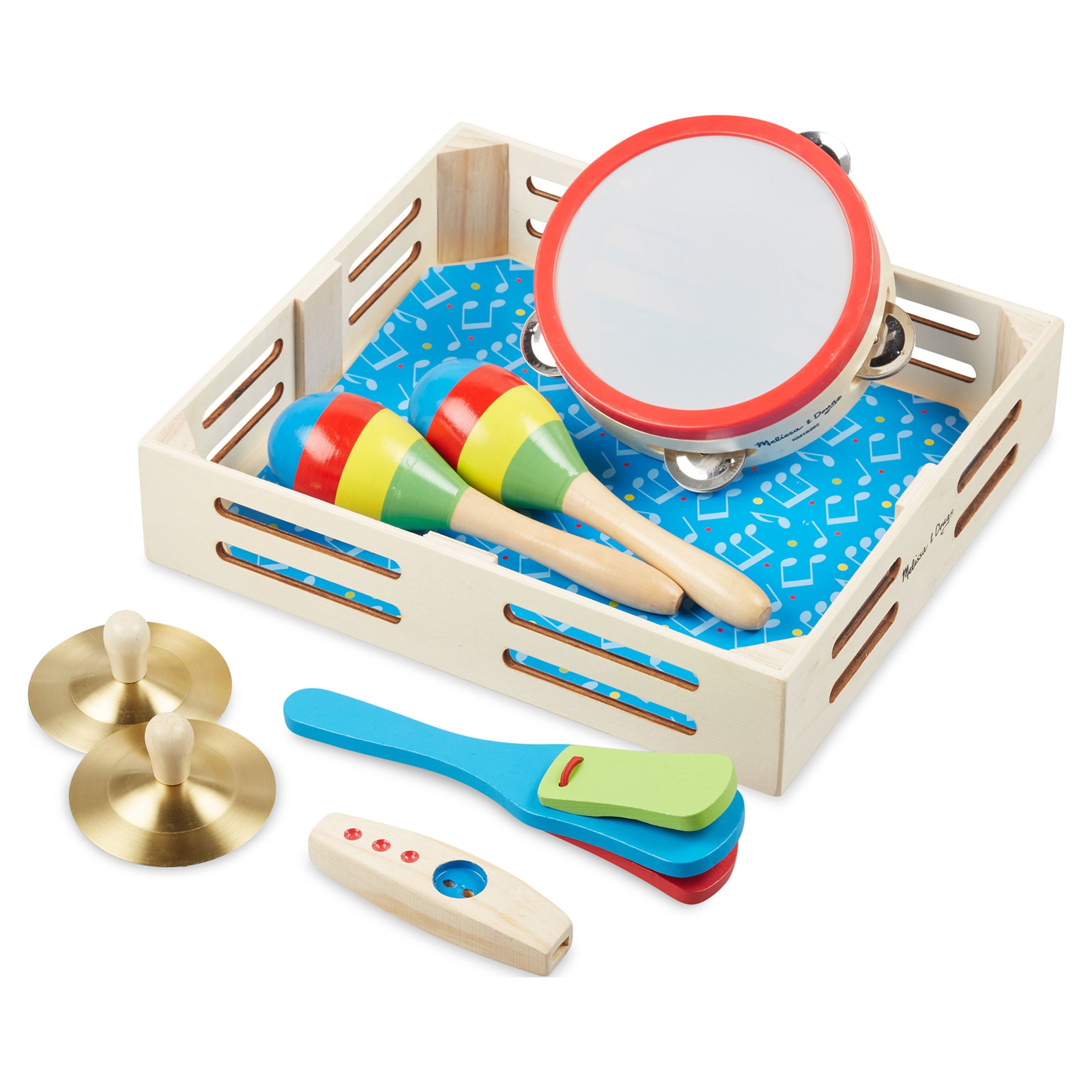 Melissa & Doug Music Makers 7-Piece Wooden Musical Instrument Set (Red, 7-Piece) piy3c