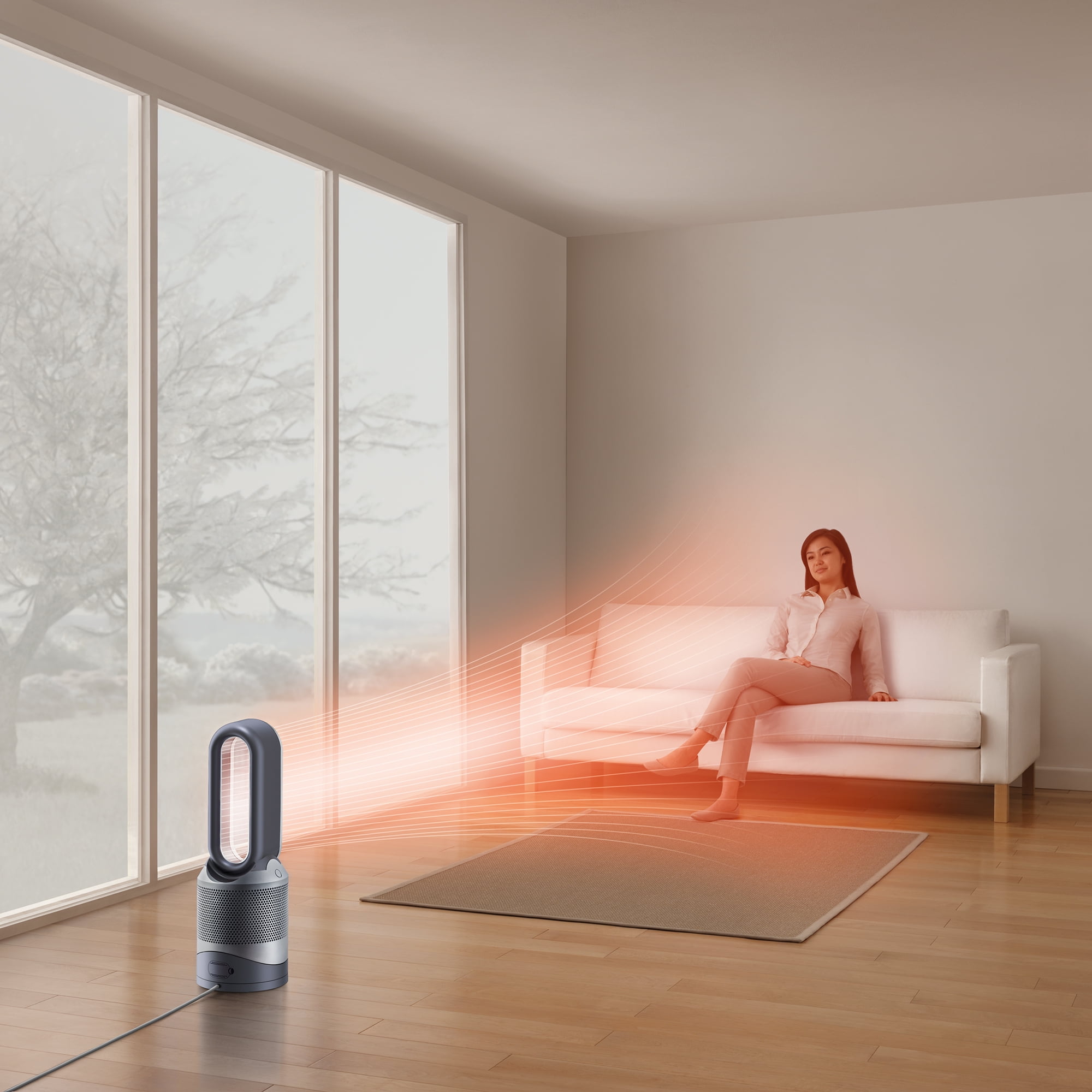 Dyson HP02 Pure Hot+Cool Link Connected Air Purifier, Heater and Fan (White/Silver) 8y5zc