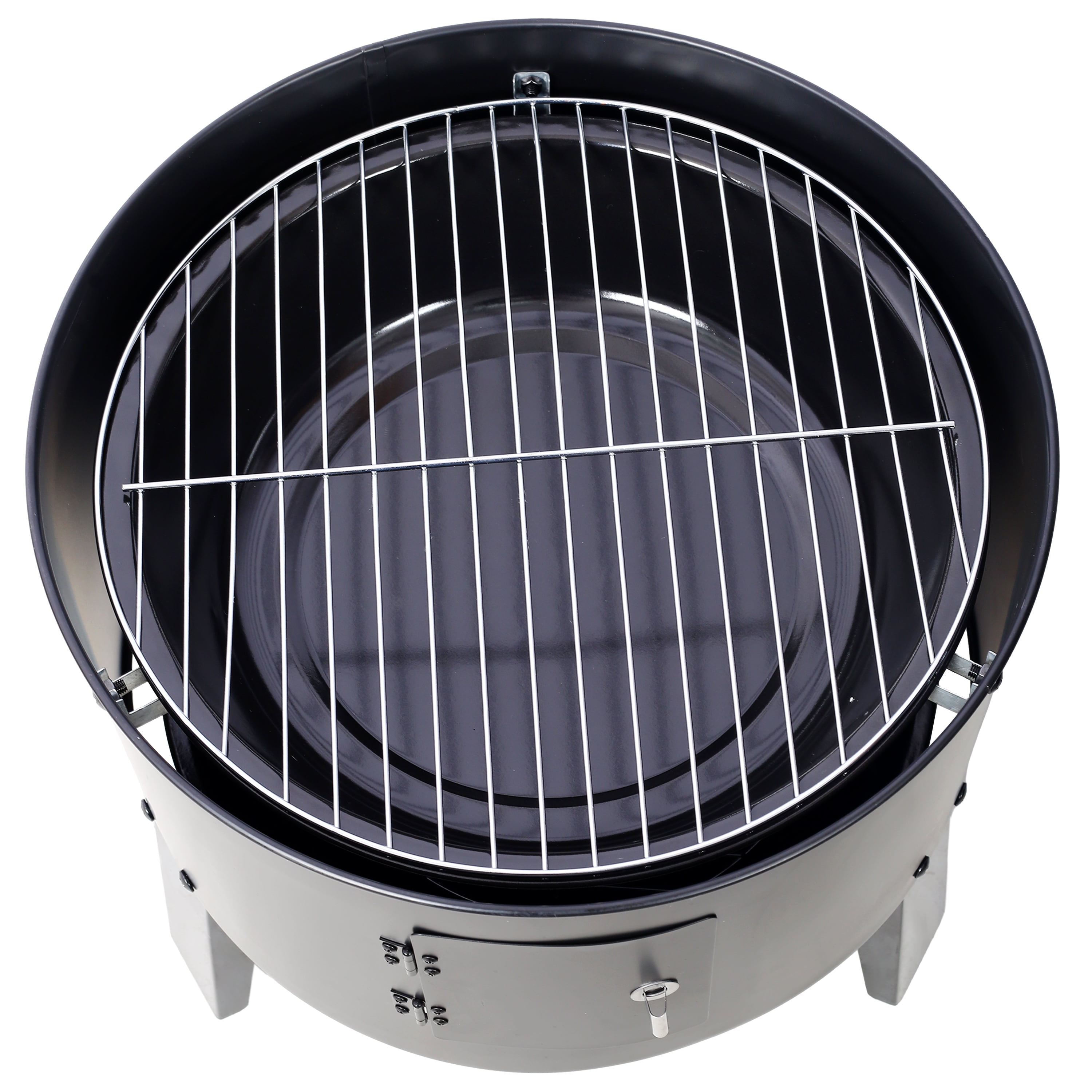 PuppyCheer 16 in Charcoal Smoker Grill, Portable Vertical Wood Smoker for Backyard BBQ (Black, 32.6 in Height) ftcu0