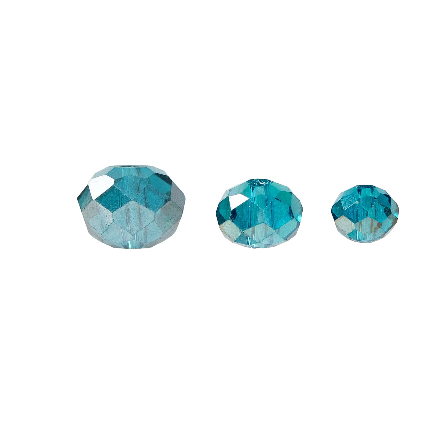 CousinDIY Glass Rondelle Beads for Jewelry Making (Indicolite Teal AB, 88 Pieces) 526v8