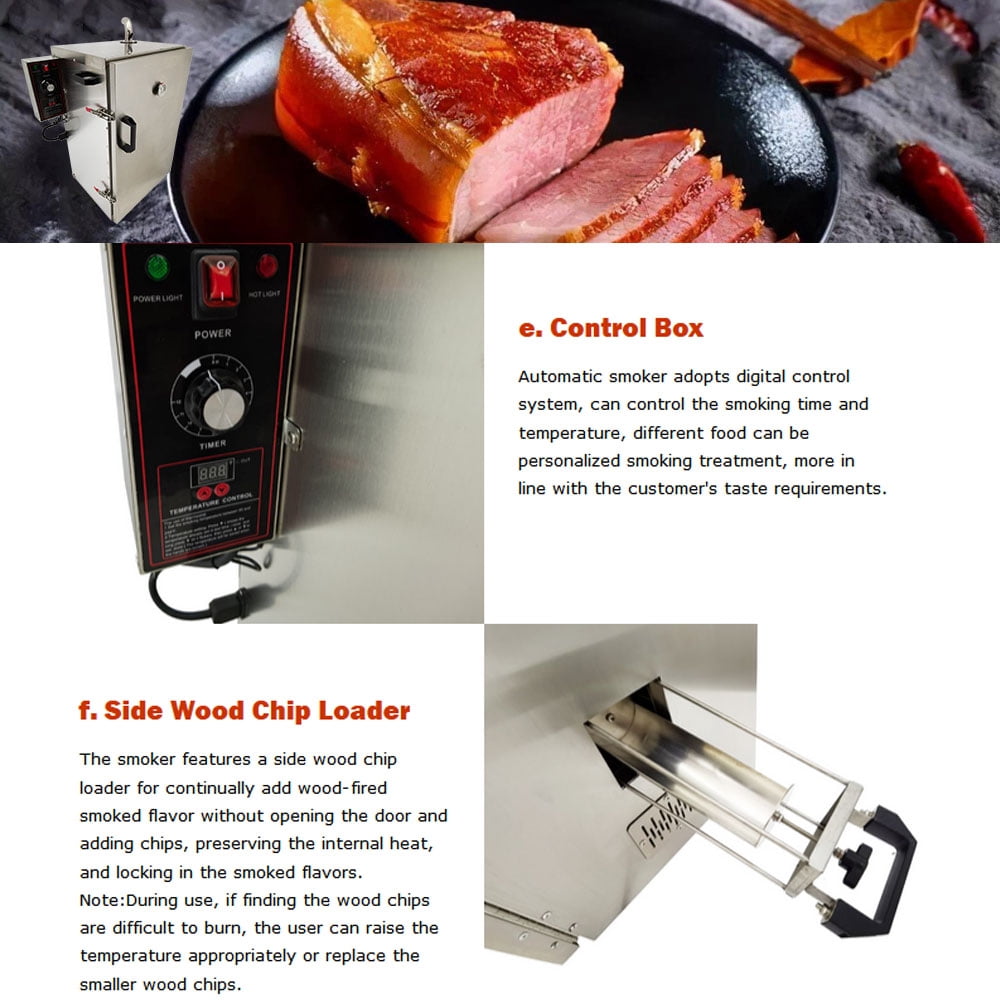Preasion Commercial Vertical Digital Electric BBQ Meat Smoker for Beef and Sausage (Silver, 5 Racks) c2y4f