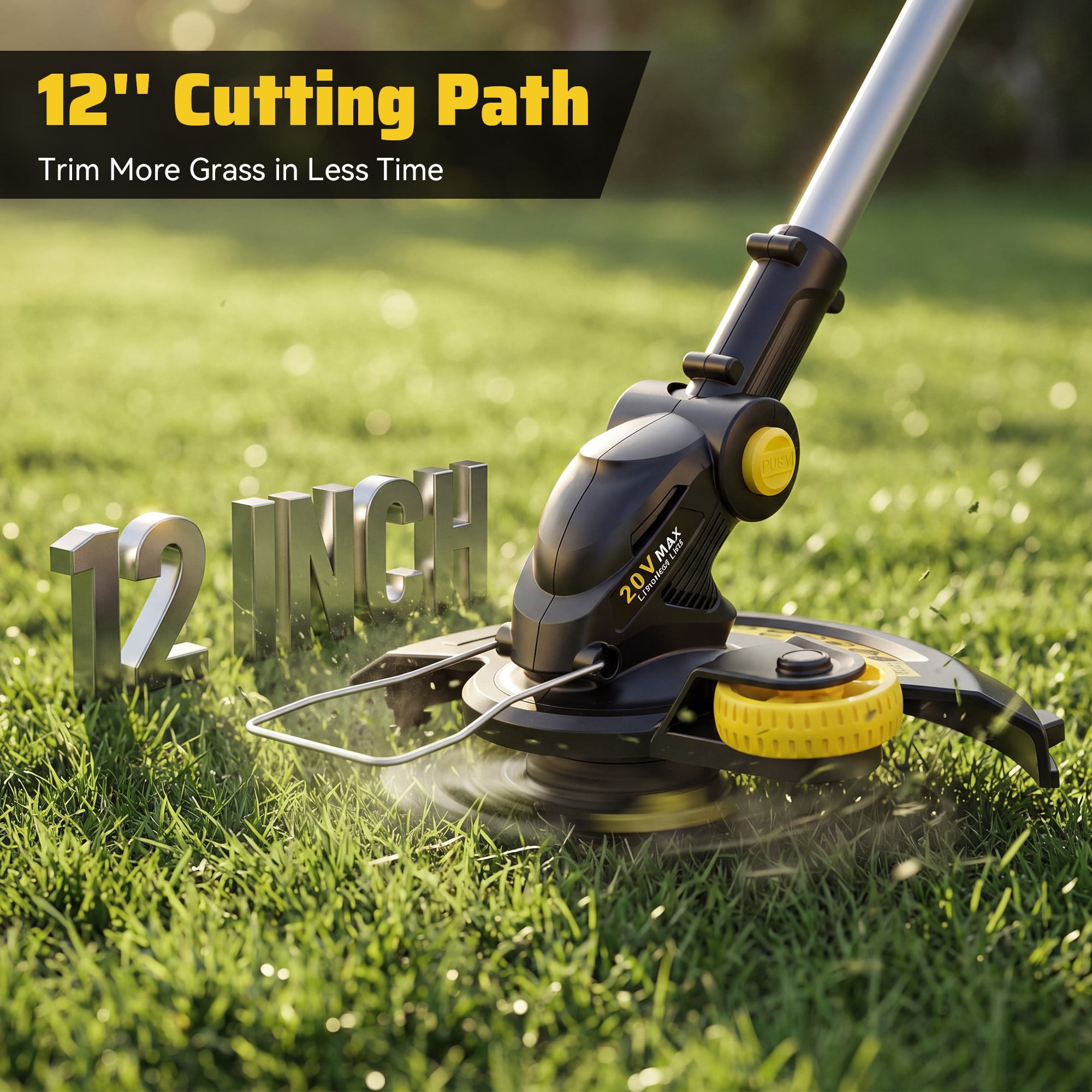 Tcisa Electric String Trimmer and Lawn Edger, 20V Cordless Weed Wacker with 4.0Ah Battery and Charger (12 in) y0bkg