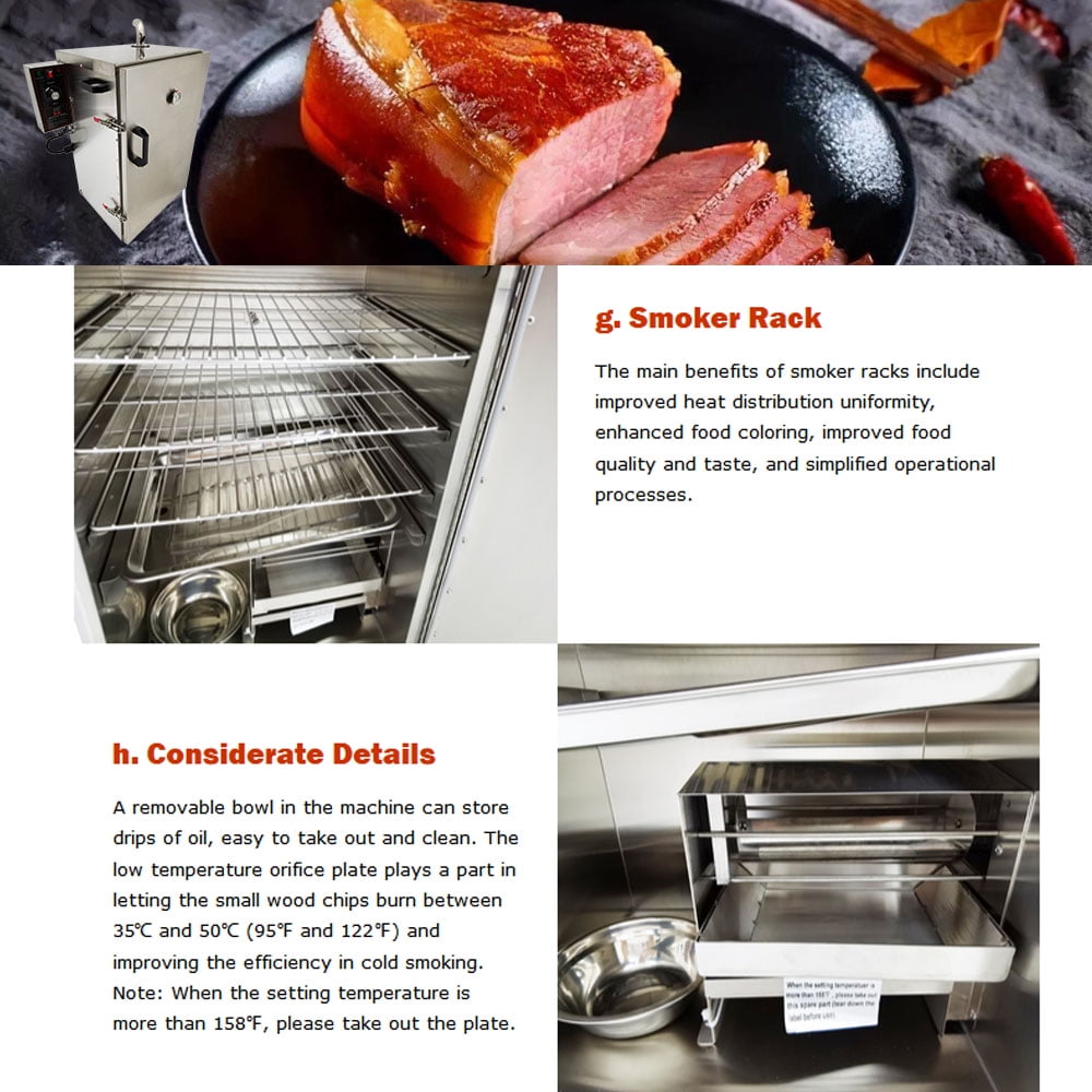 Preasion Commercial Vertical Digital Electric BBQ Meat Smoker for Beef and Sausage (Silver, 5 Racks) c2y4f