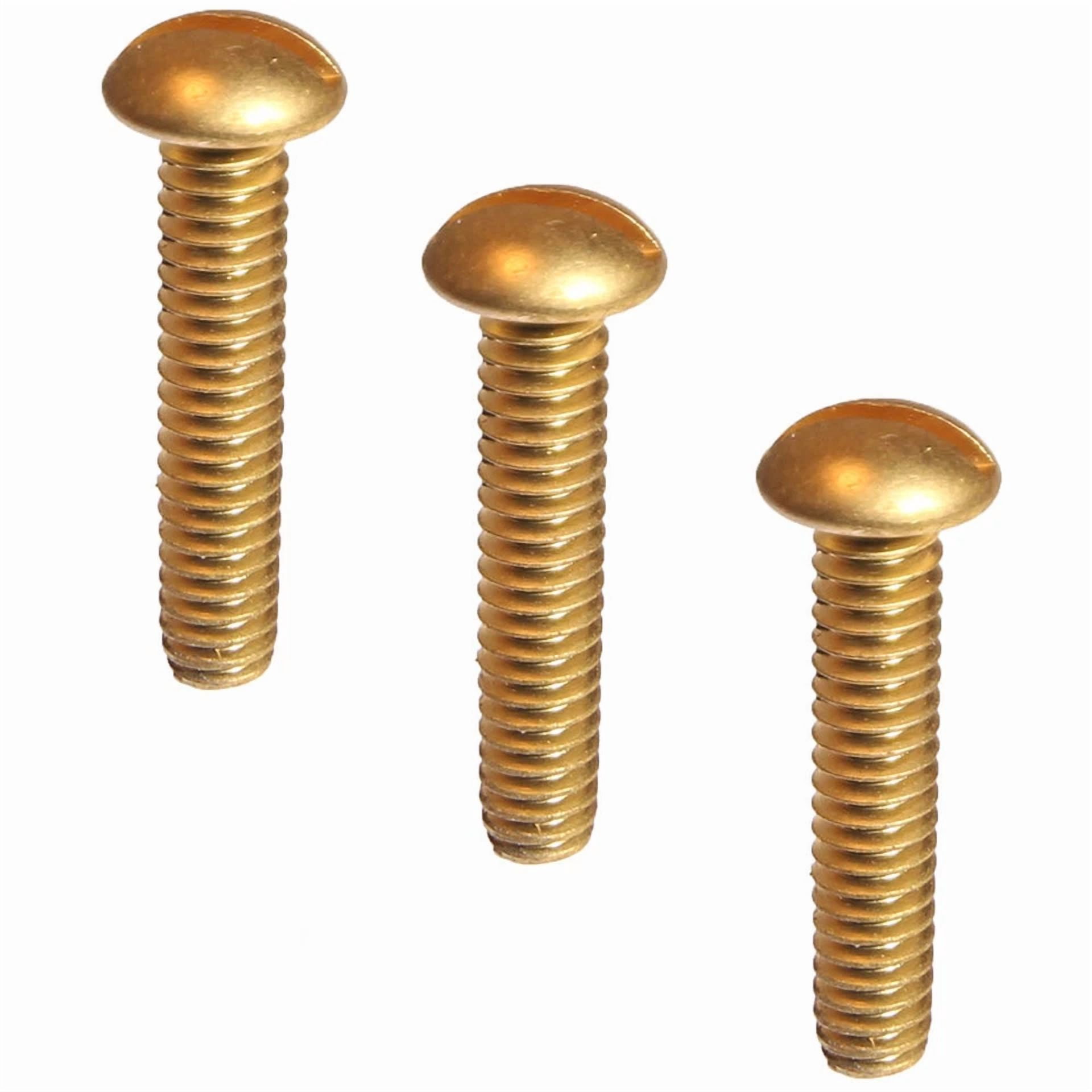 YANI 1/4-20 x 1 in Round Head Machine Screws Solid Brass Slotted Drive (25 Pack) l66el
