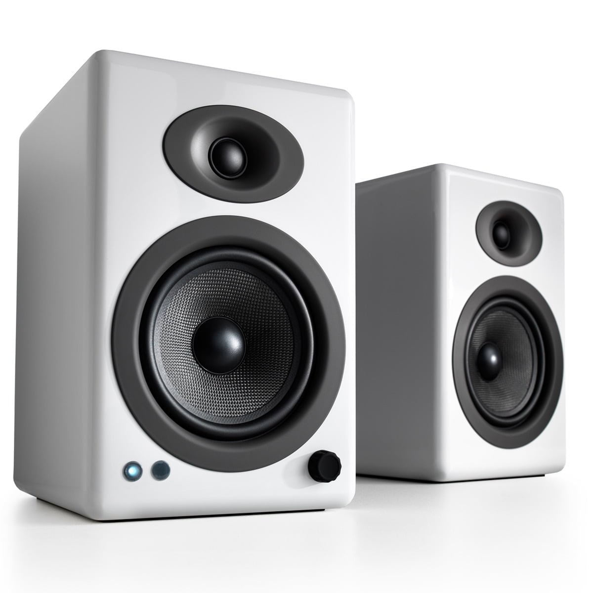 Audioengine A5+ Wireless Powered Bookshelf Speakers with Bluetooth and Built-in DAC (White, Pair) 2yo3i