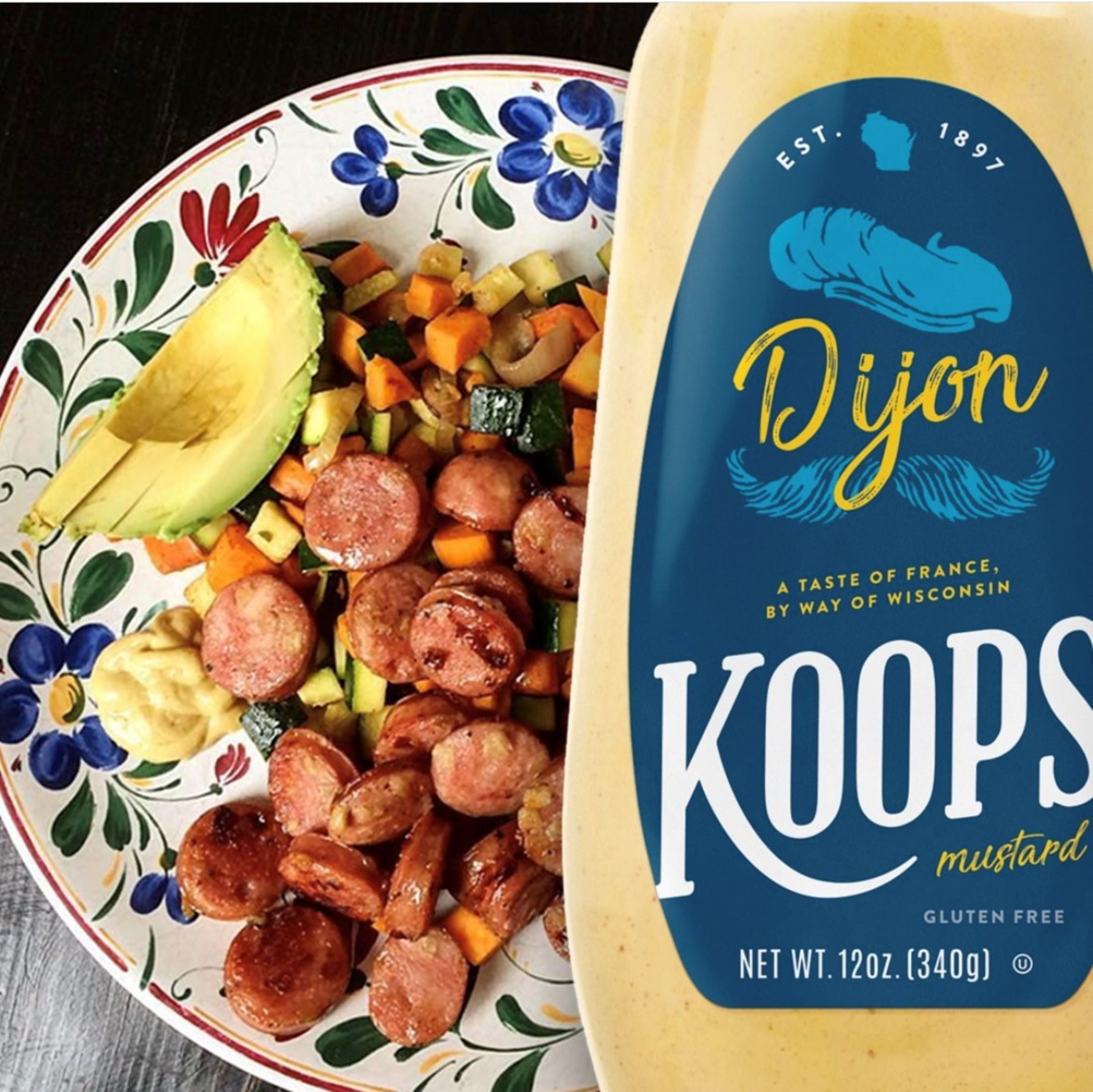 Koops' Dijon Mustard, Premium Tangy Spread for Sandwiches and Burgers (12 oz) sunmu