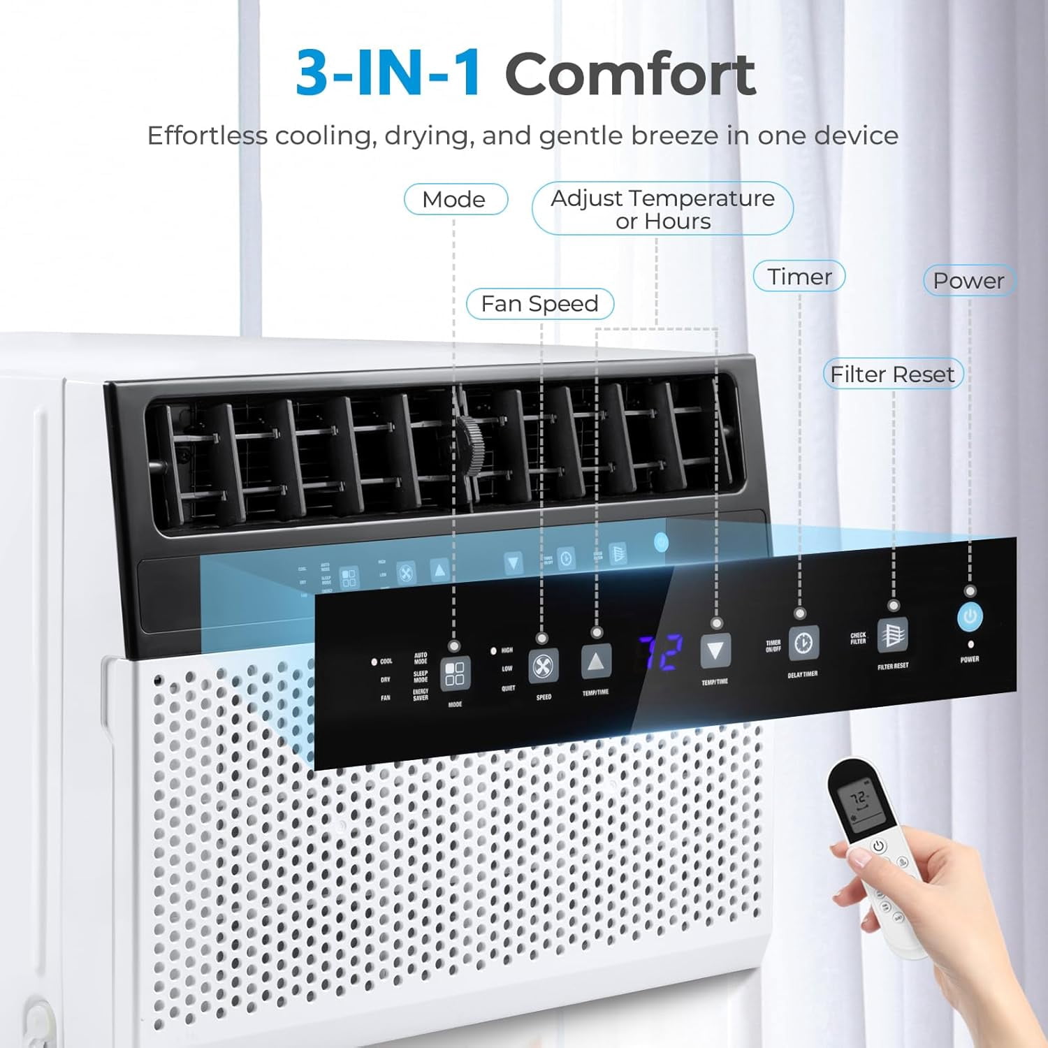 FREE VILLAGE 12,000 BTU U-Shaped Window Air Conditioner (Black, 550 Sq. Ft.) y28ks