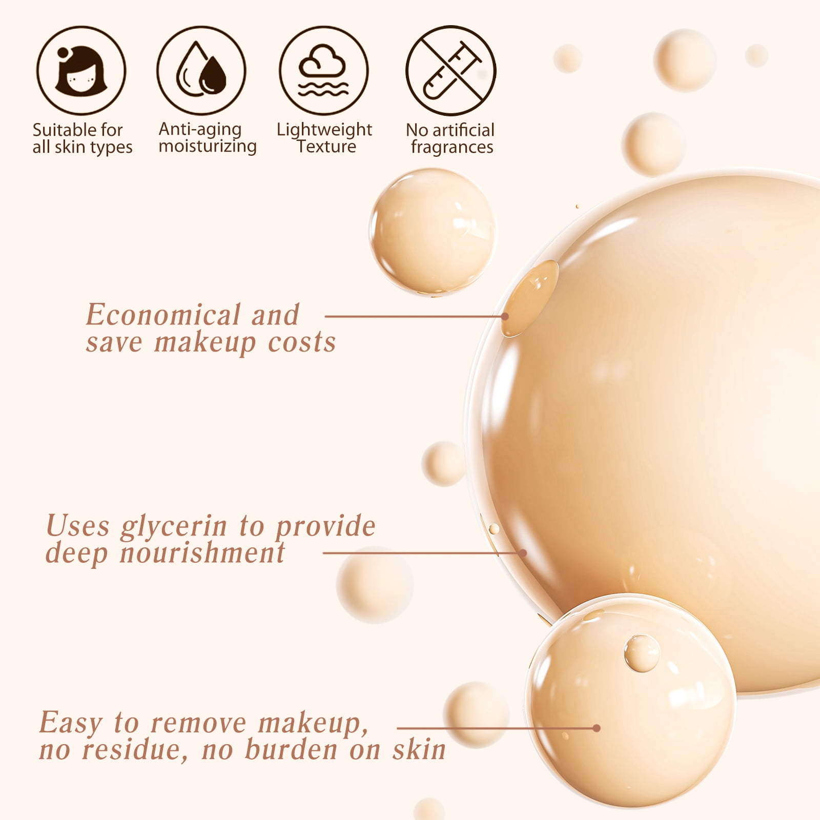 IKZEE 4-in-1 Foundation with Brush, Long-lasting Waterproof Coverage, SPF 50+ UV Protection (Medium, 1.06 oz) 76rsw