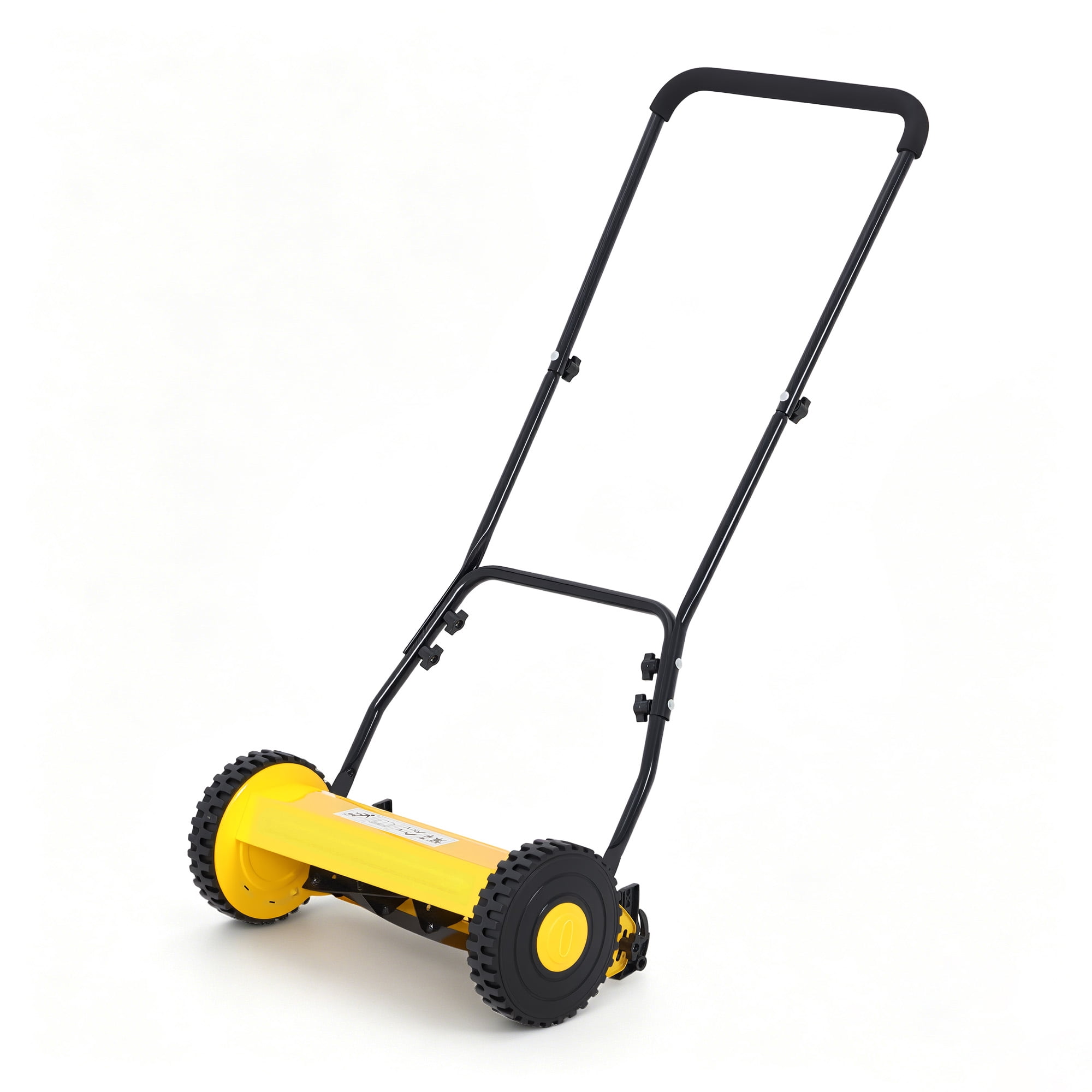 MAROUTE Manual Push Reel Lawn Mower, 5-Blade Precision Cutting, Adjustable Height, Eco-Friendly Hand Mower (Yellow, 16 in) 7j6n4