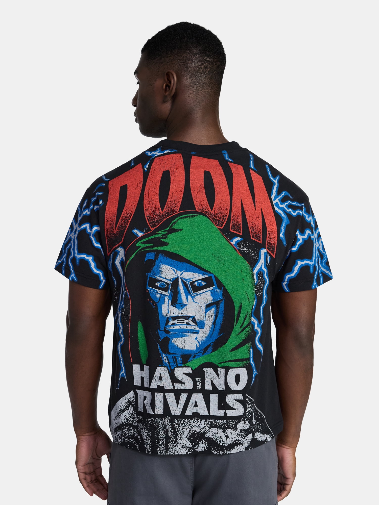 Marvel Dr. Doom Men's Oversized Graphic T-Shirt (Black, XS) z8rdf