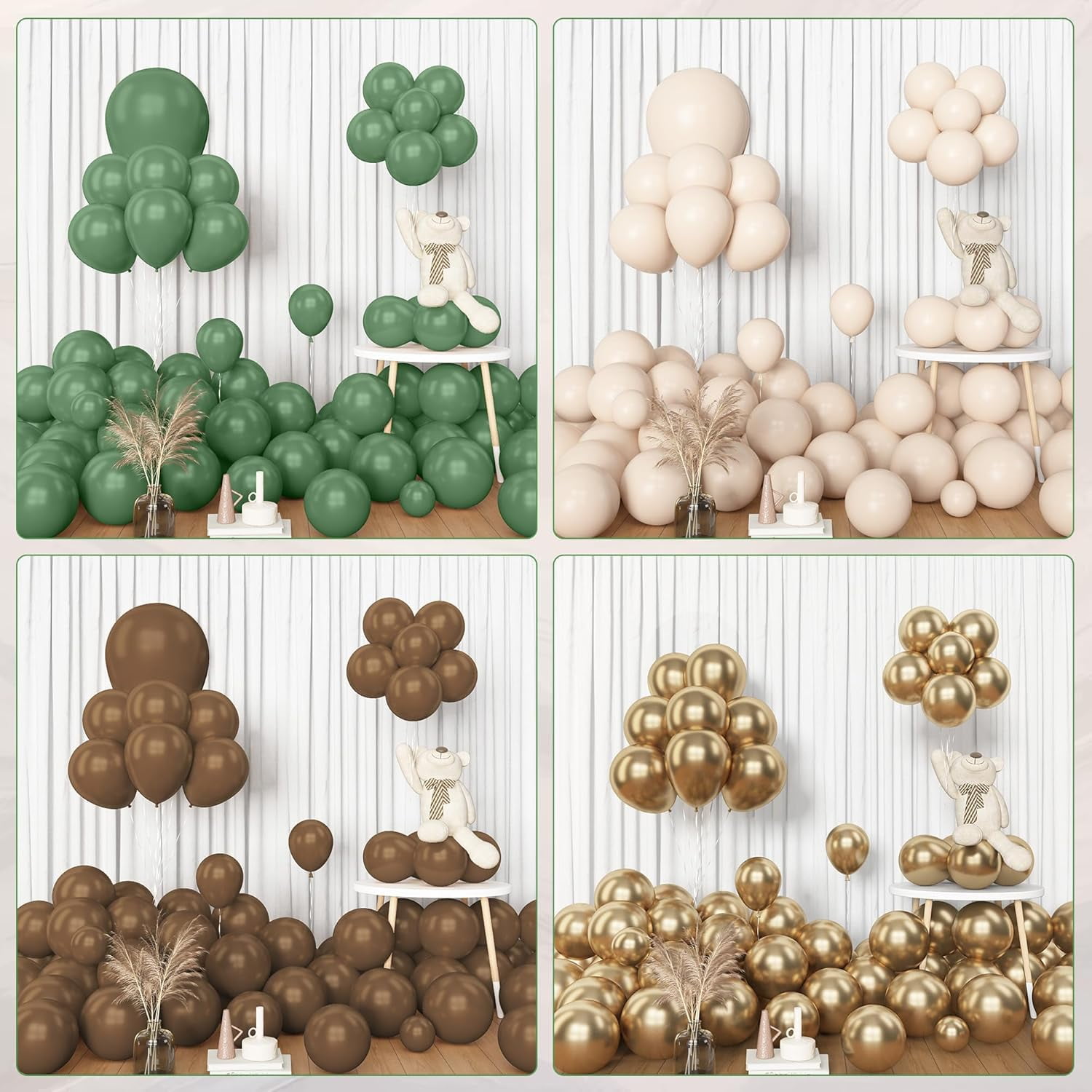 Chicada 153pcs Sage Green and Brown Balloon Garland Arch Kit (Sage Green, 153 Pieces) 2w02o