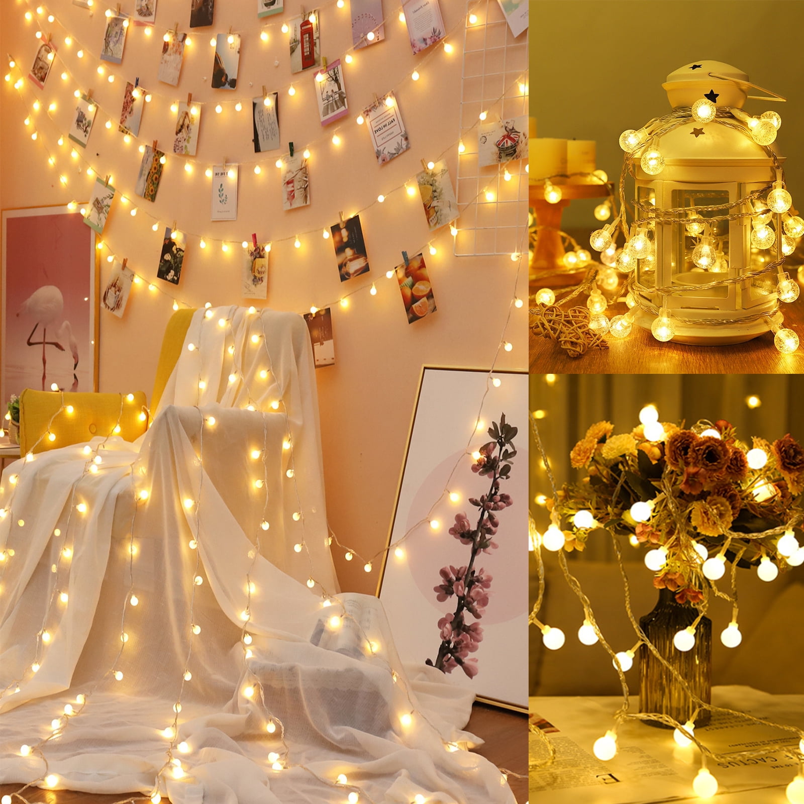 Baoxue LED String Lights, 100 LED Decorative Lighting for Indoor and Outdoor Use (Warm White, 33 ft) 321th