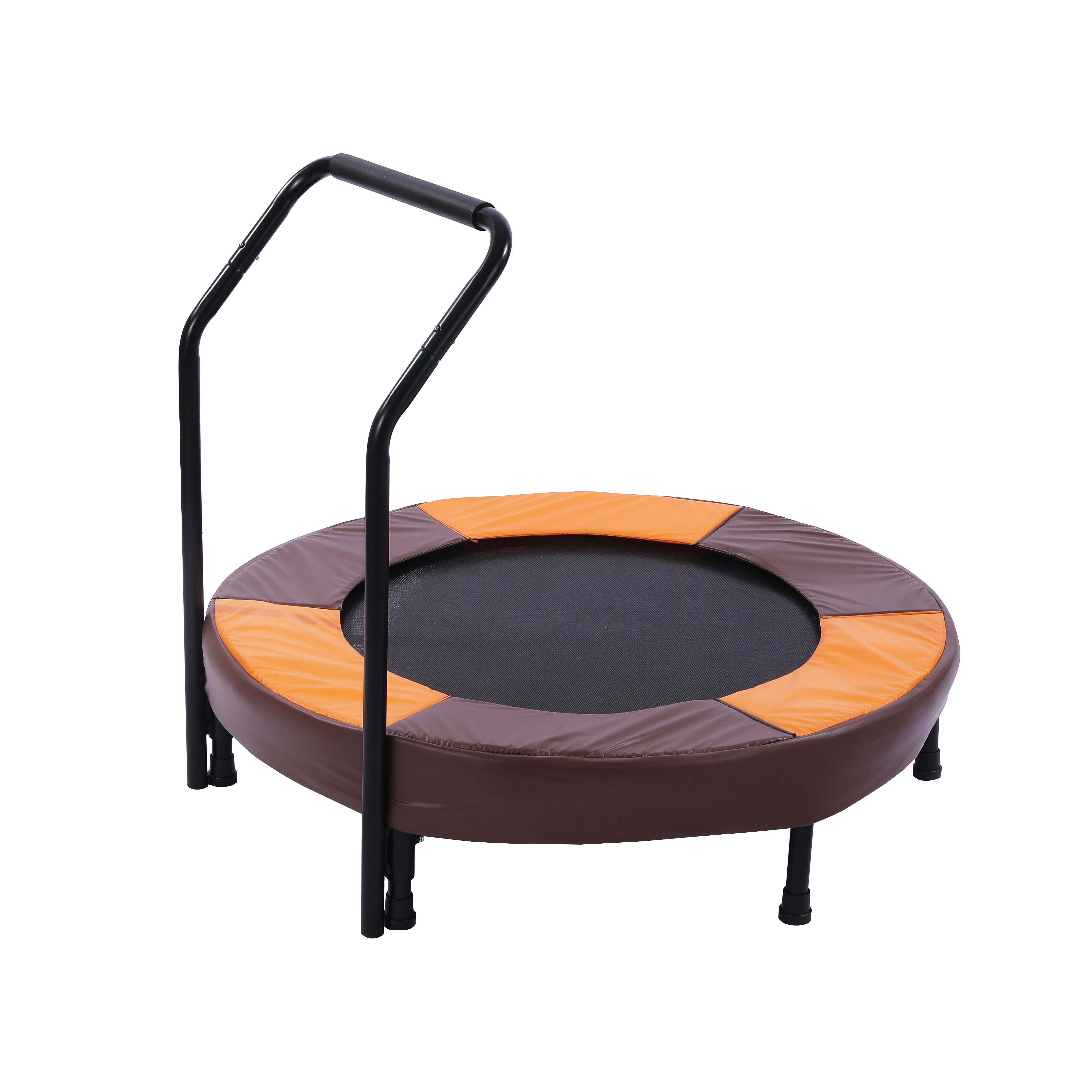 UZUGUL Kids Foldable Mini Trampoline with Handle, Indoor and Outdoor Fitness Jumper (Orange, 36 in) sbve2