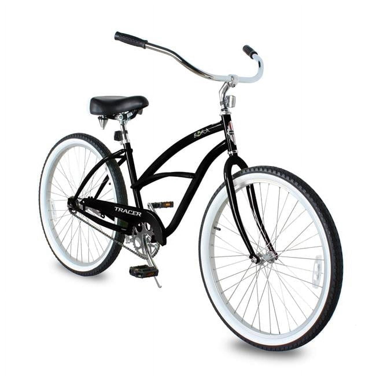 Tracer Bora Cruiser Beach Bike, Single Speed, 26 in Wheels, Durable Steel Frame (Matte Black) f3yjm