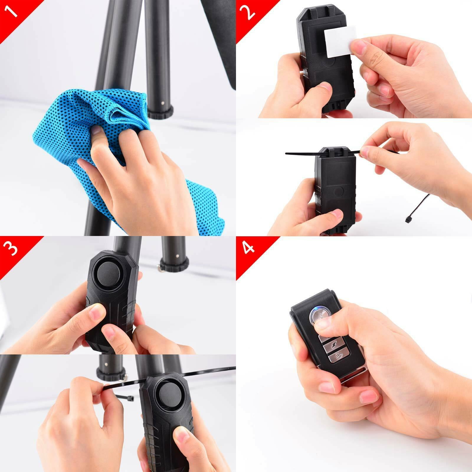GreenCycle Bike Alarm with Remote, Anti-Theft Vibration Motion Sensor for Bicycle and Electric Scooter (1 Pack, 3.7 in x 1.6 in x 0.8 in) lq4l6