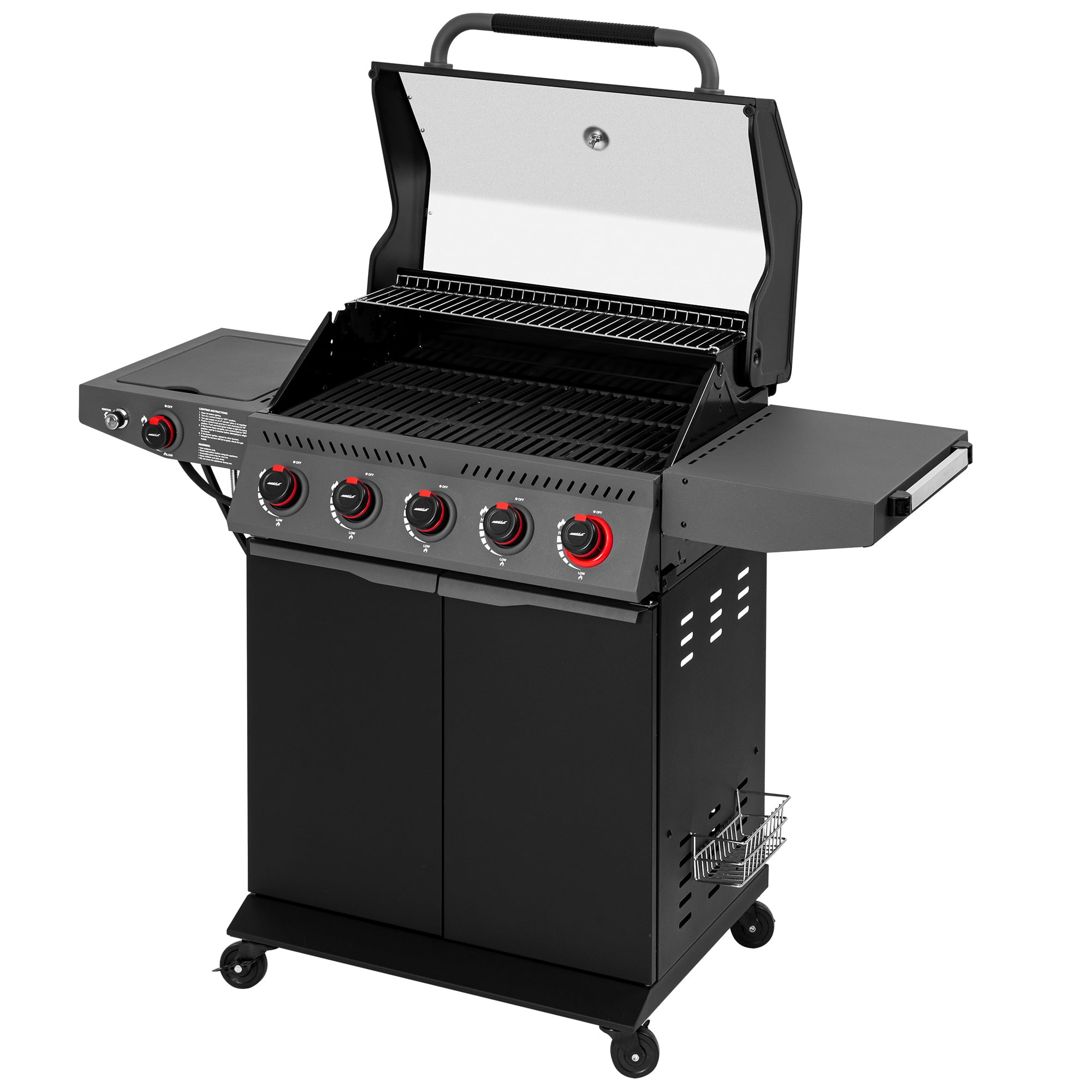 Royal Gourmet GA5407H 5-Burner Gas Grill with Sear Burner and Side Burner (Black, 645 sq in) n75si