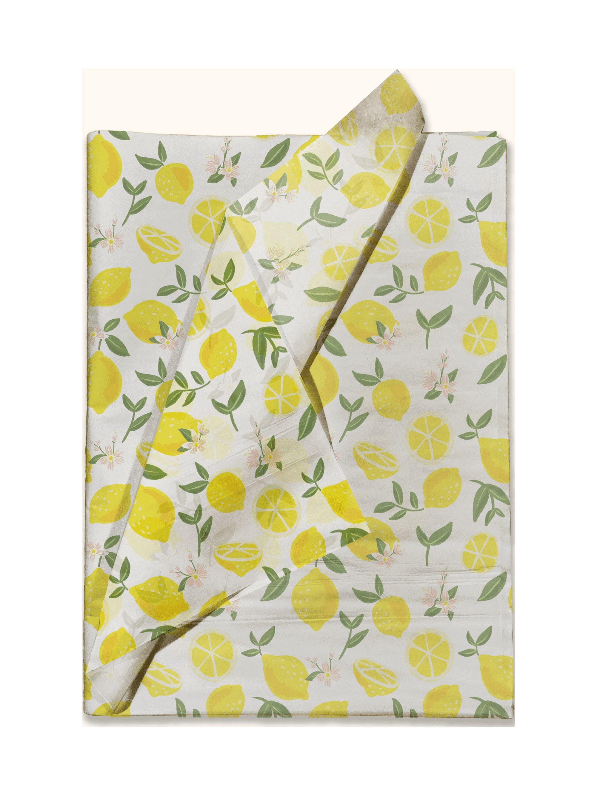 Pro Supply Global Decorative Printed Tissue Paper (Yellow Lemons, 24 Sheets, 20 in x 30 in) 46x9q