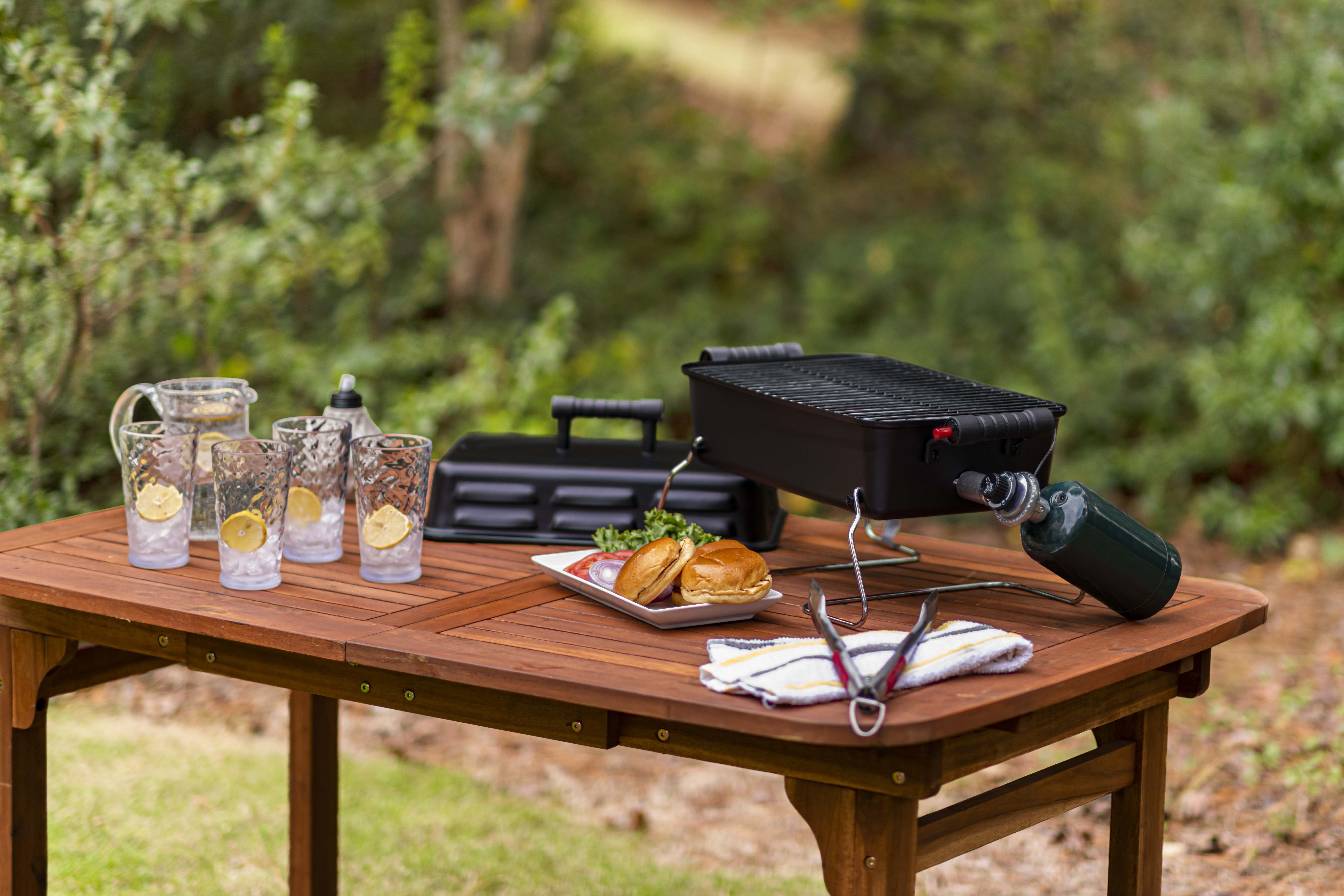 Charbroil 1-Burner Deluxe Portable Propane Gas Table Top Grill (Black, 190 sq in) qlety