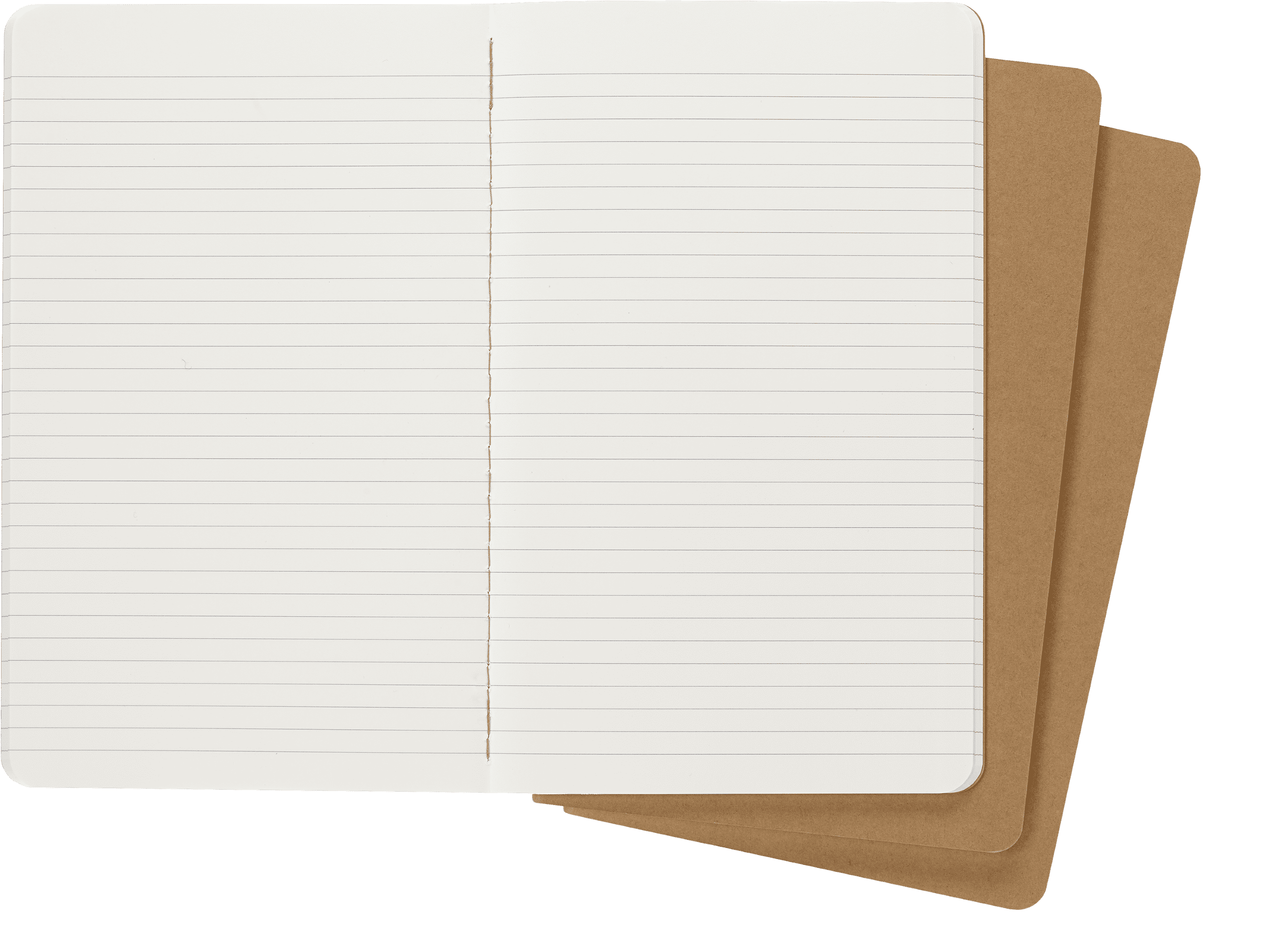 Moleskine Cahier Journal Set, Ruled Notebooks with Flexible Cardboard Cover (Kraft Brown, 5 in x 8.25 in, 3 Pack) d171w