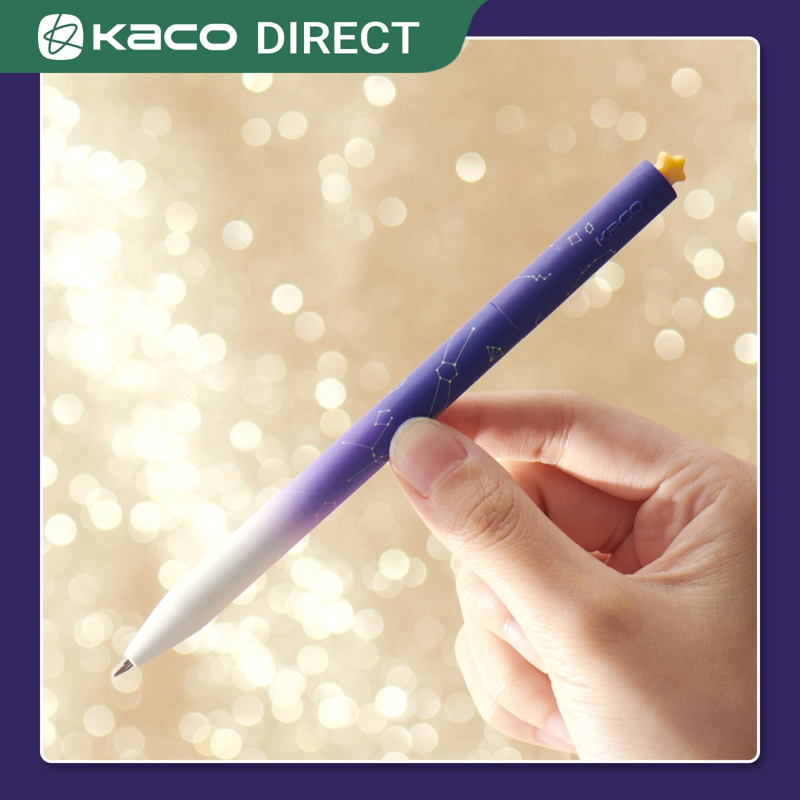 Kaco FIRST Gel Ink Pens, Smooth Writing Aesthetic Stationery Set with 4 Refills (Purple, 2 Pack) e85ti