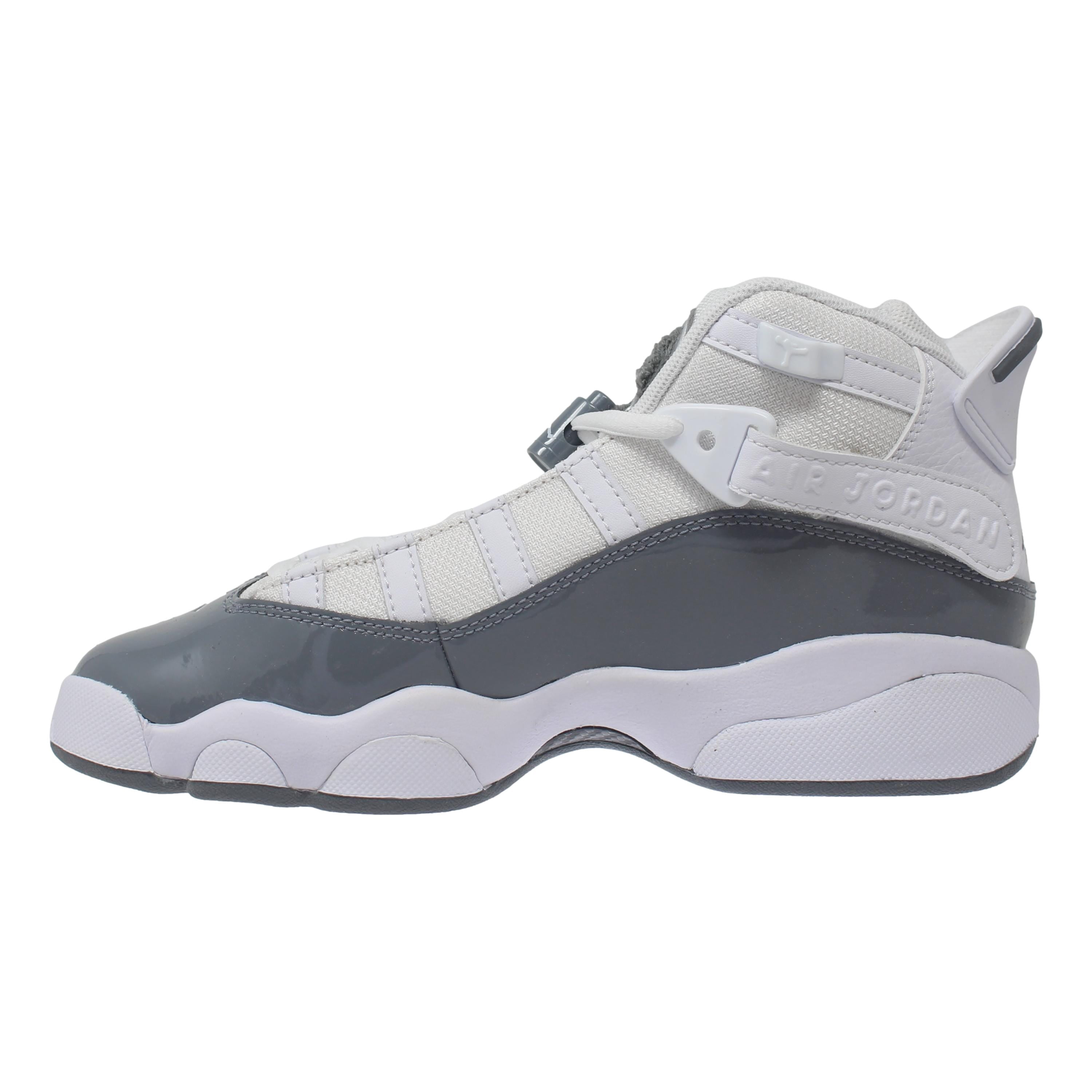 Nike Air Jordan 6 Rings Youth Basketball Shoes (White/Cool Grey, 6 US) dxl3k