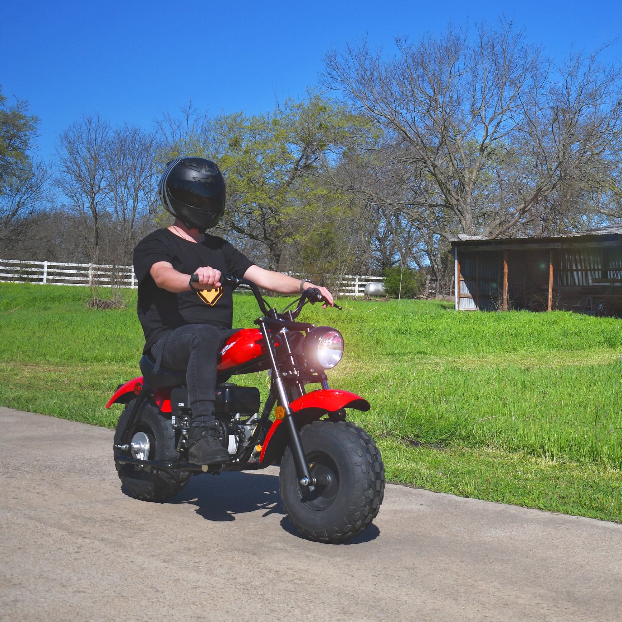 Massimo MB200 Minibike 196cc Gas Powered Off-Road Trail Bike (Red, 200 lb Capacity) wx2zh