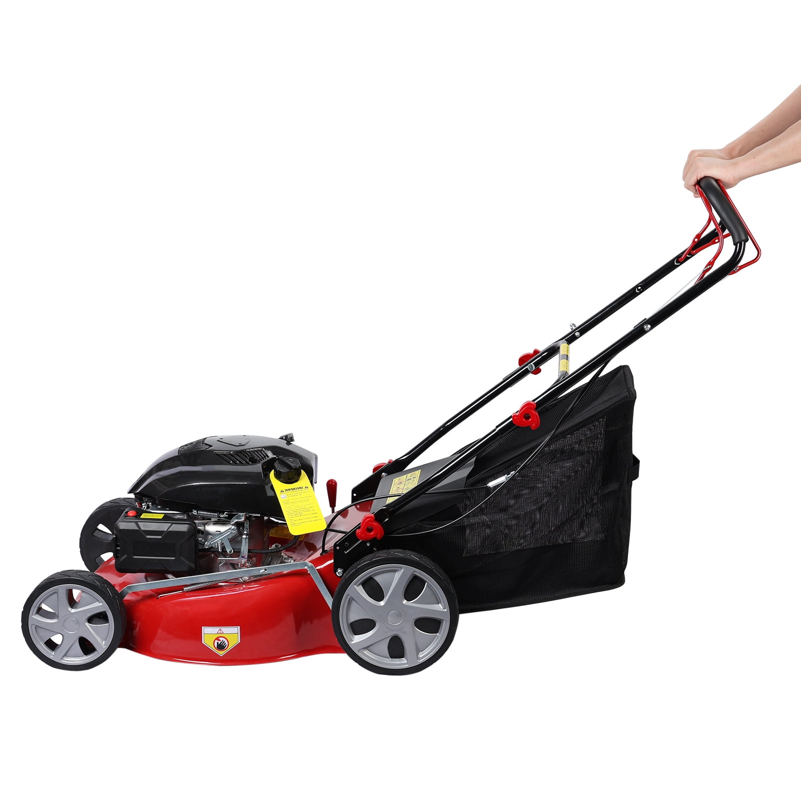 Kitem Self-Propelled Gas Lawn Mower, 141cc Engine, 20 in Cutting Deck, 3-in-1 Discharge with Grass Collection (Red, 20 in) 3070u