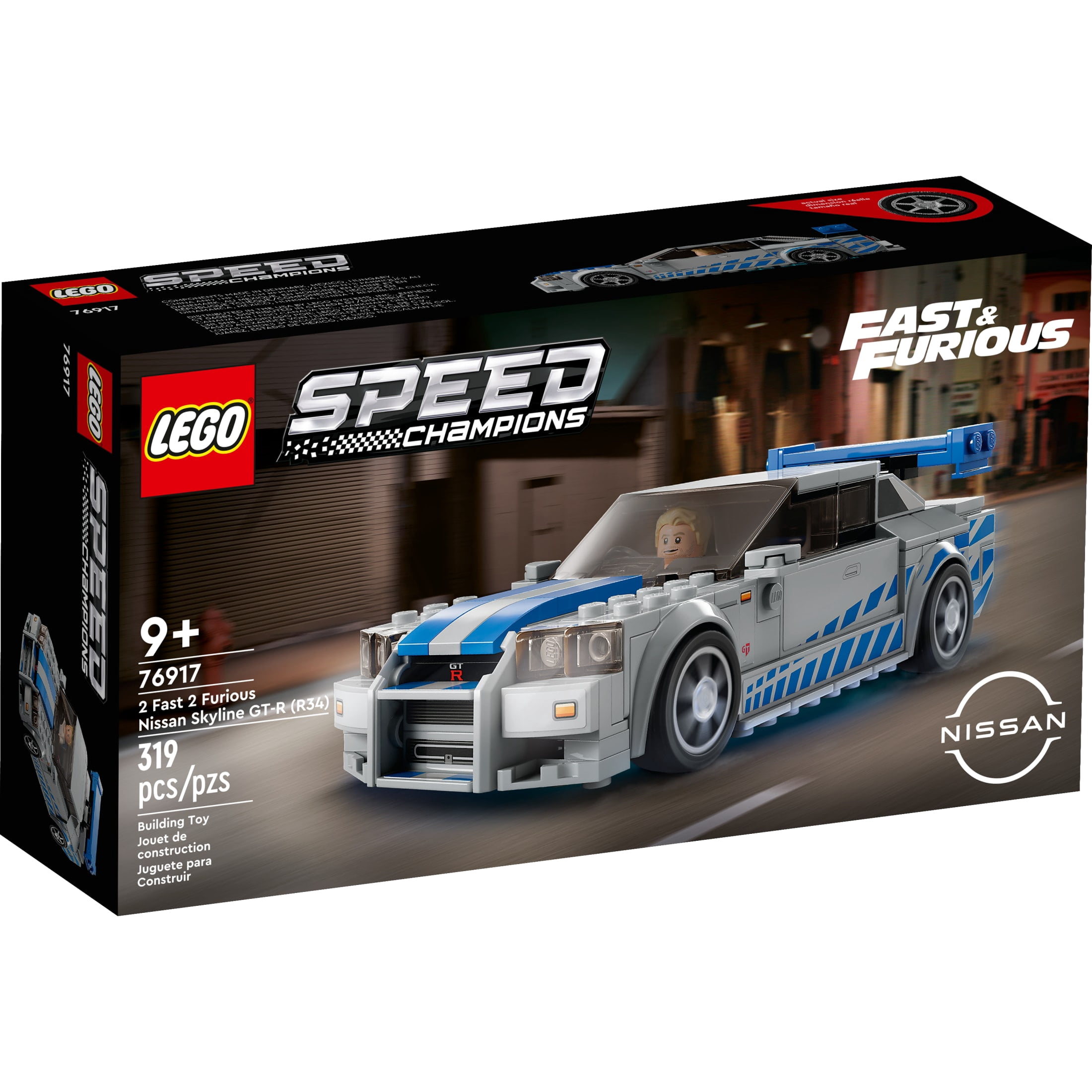 LEGO Speed Champions 2 Fast 2 Furious Nissan Skyline GT-R (R34) Race Car Building Kit (319 Pieces) dr3ka