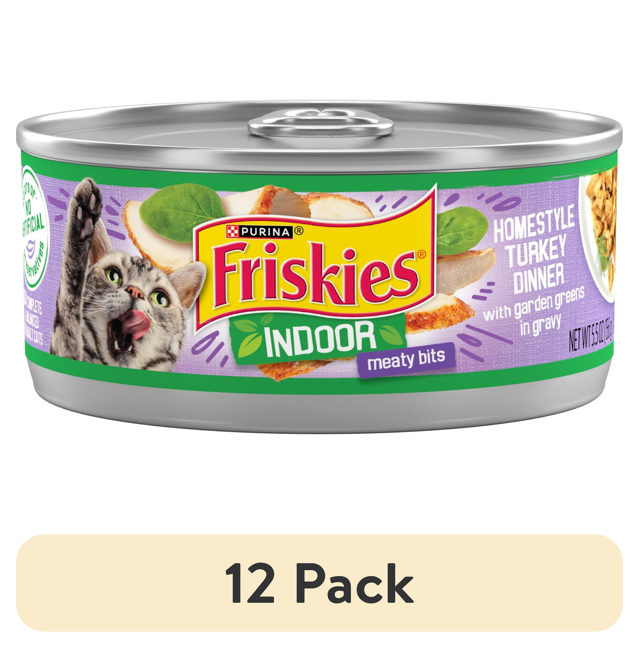 Friskies Indoor Meaty Bits Turkey Dinner Wet Cat Food (12 Pack, 5.5 oz) aqh66