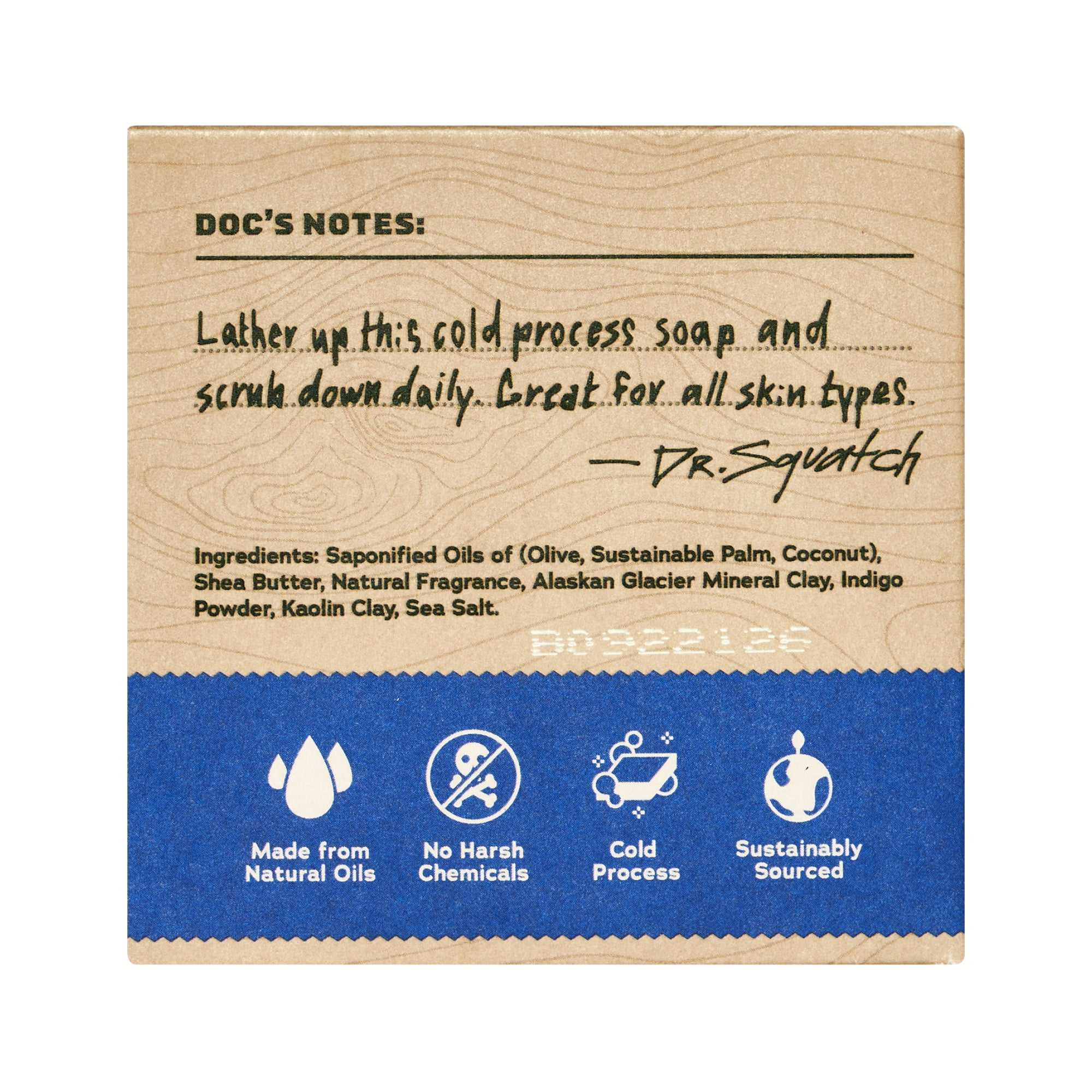 Dr. Squatch Men's Natural Bar Soap, Fresh Falls Scent, Cold Processed (Blue, 5 oz) qeset
