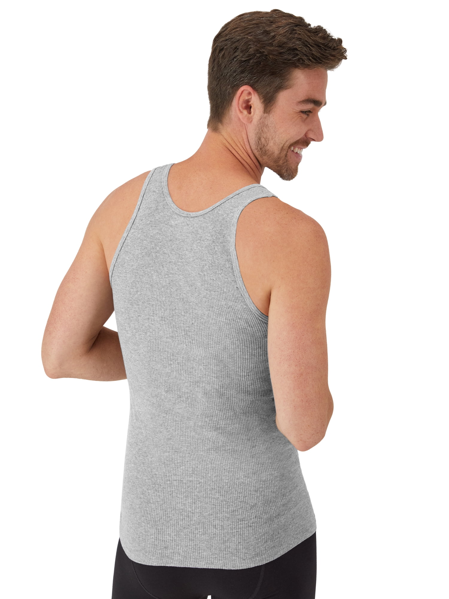 Hanes Men's Moisture-Wicking Cotton Tank Undershirt (Black, S, 2-Pack) v6sod