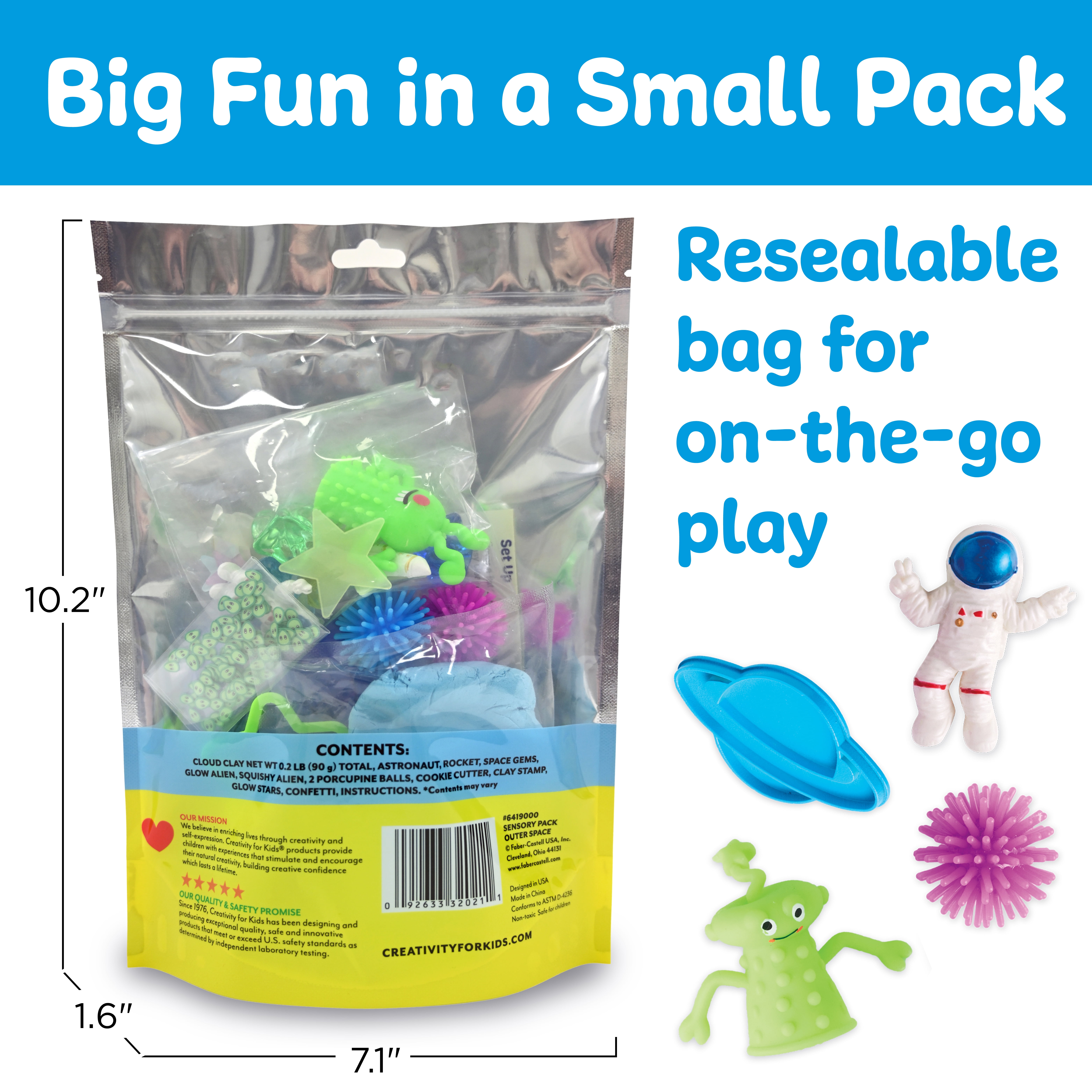 Creativity for Kids Outer Space Sensory Activity Set (Glowing Tactile Craft Kit, 1 Pack) 43swf