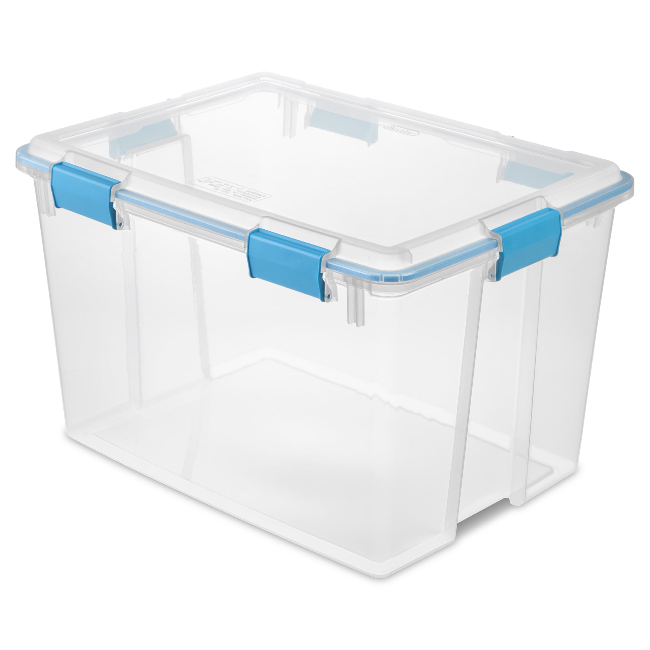 Sterilite Gasket Box Weather-Resistant Storage Bin with Latch Lid (Clear, 80 Quart) 9eyc2