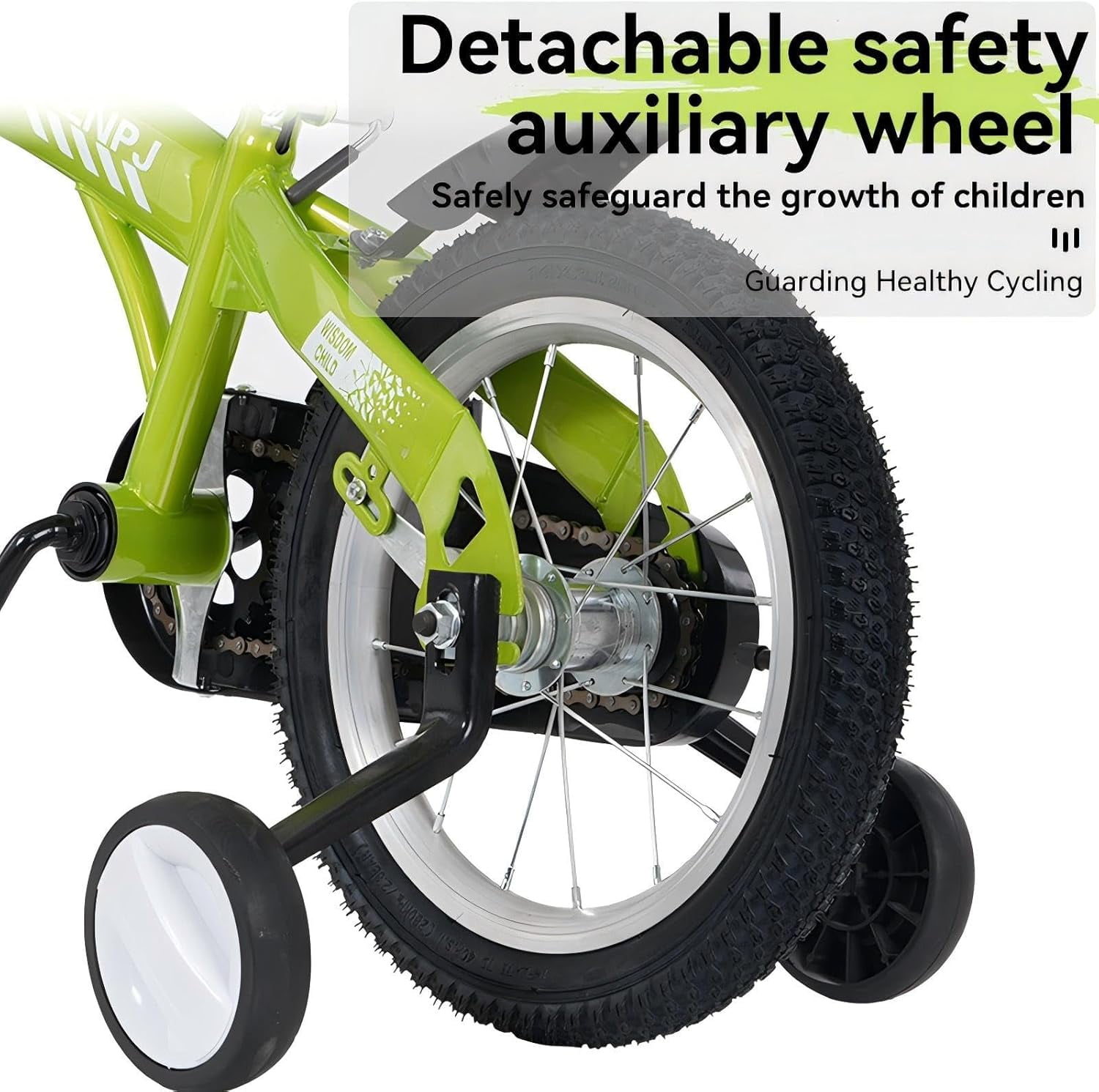 Ambifirner Kids Bicycle for Girls with Training Wheels and Basket (Green, 16 in) hca75