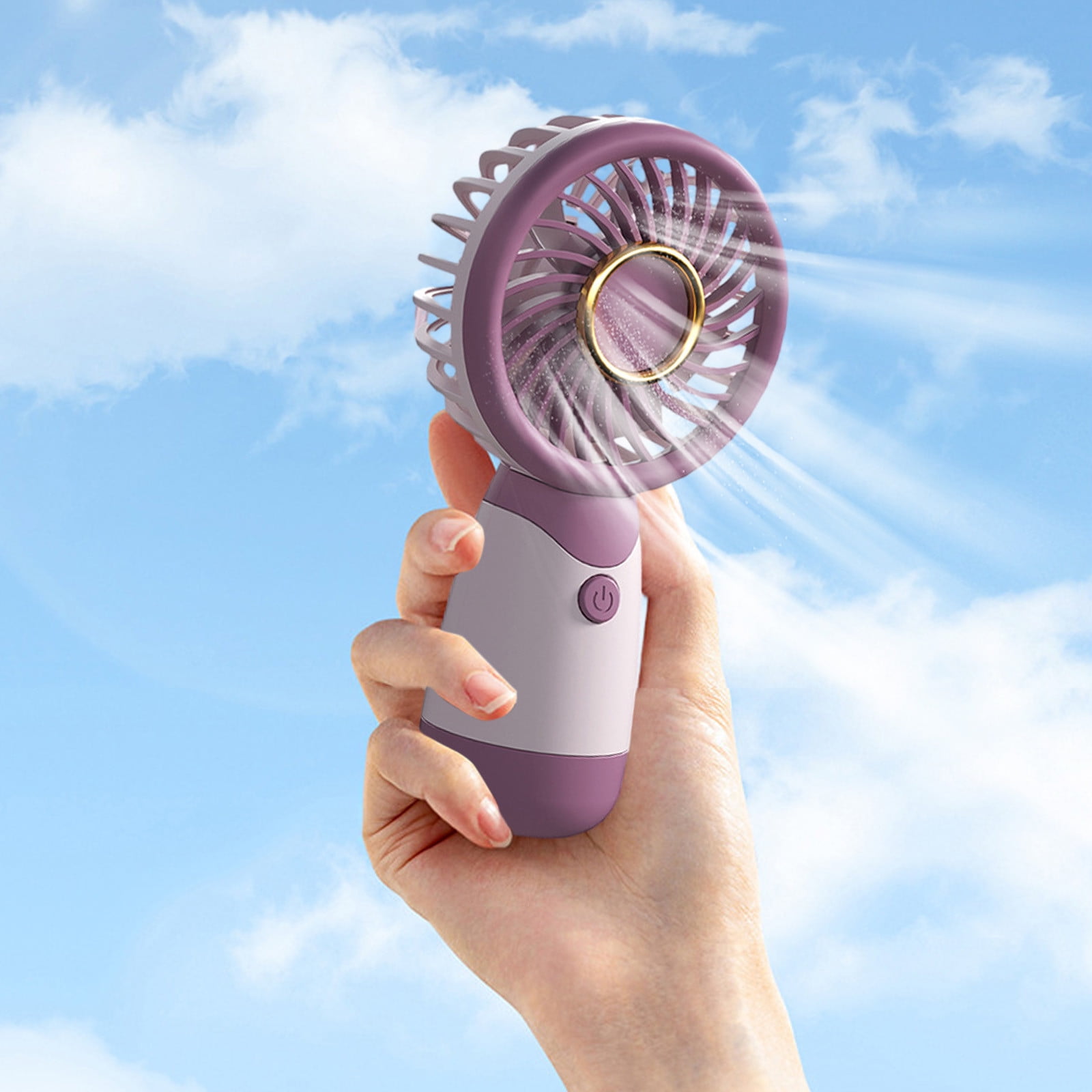 Fnochy Handheld Portable Mini Fan USB Rechargeable Desktop Cooling Fan (Gray, 6.0 in) 5miz3