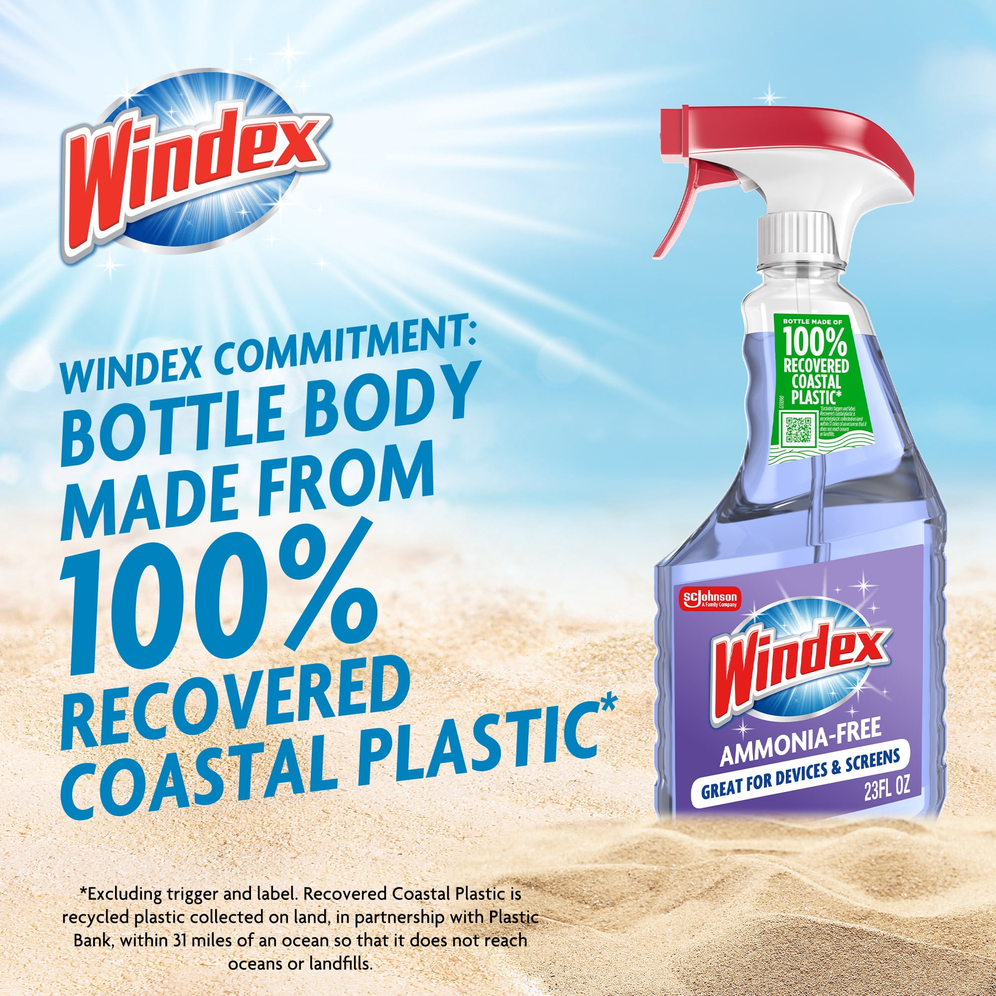 Windex Ammonia-Free Glass and Mirror Cleaner, Streak-Free Shine, Crystal Rain Scent (32 fl oz) jb9hu