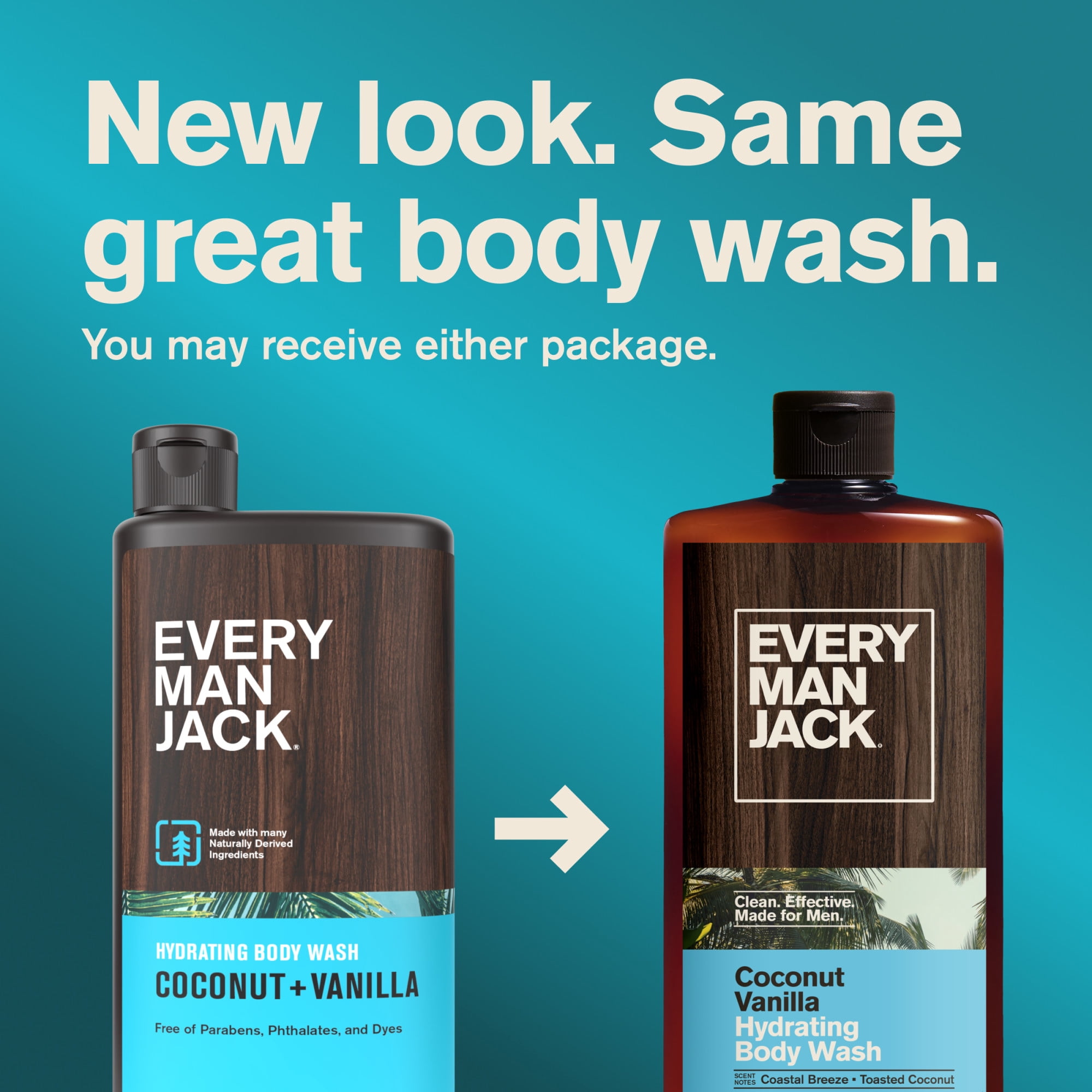 Every Man Jack Hydrating Body Wash, Coconut and Vanilla Scent, Naturally Derived Formula (16.9 fl oz) 3bgpt