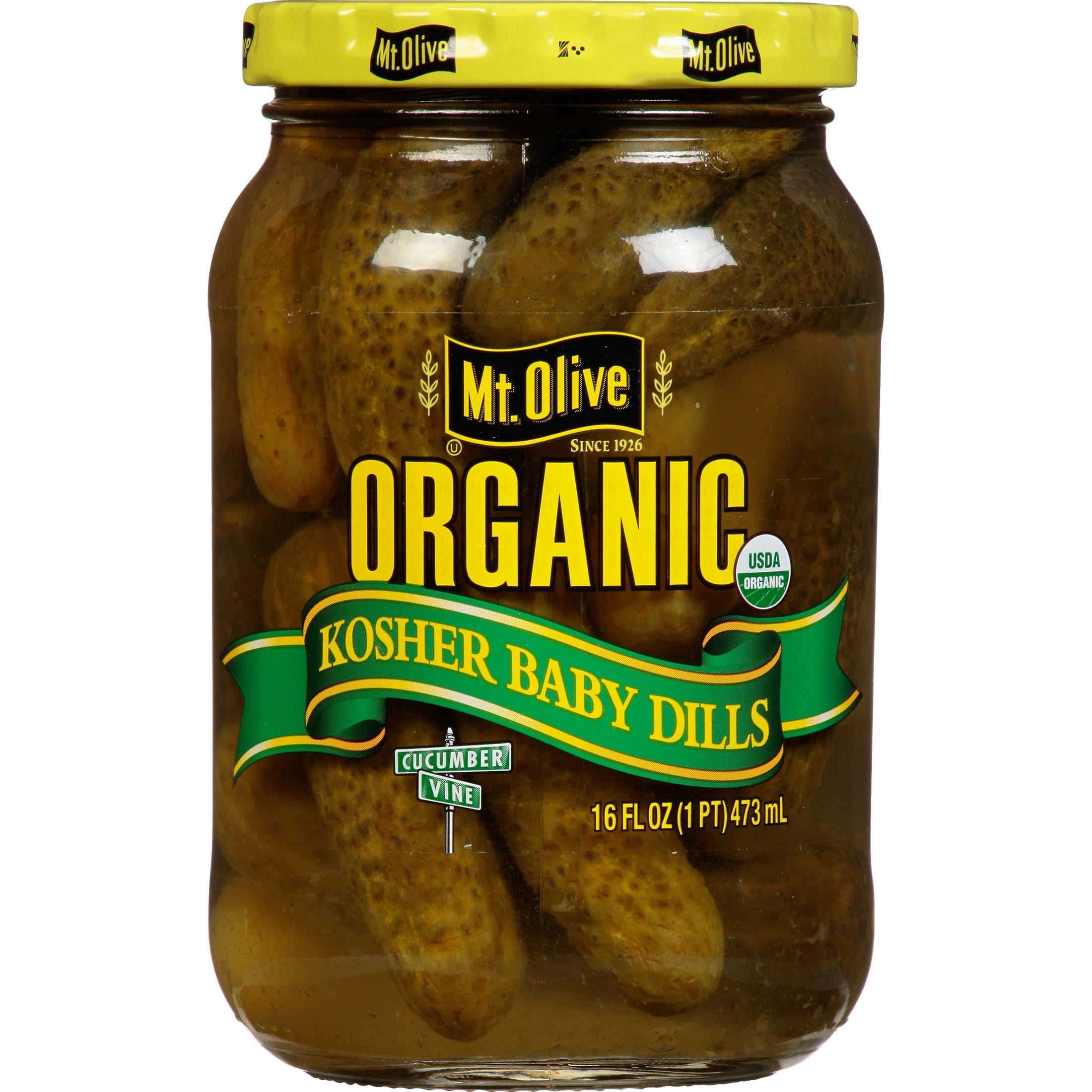 Mt. Olive Organic Kosher Whole Baby Dill Pickles (3 Pack, 16 fl oz) 2r01w