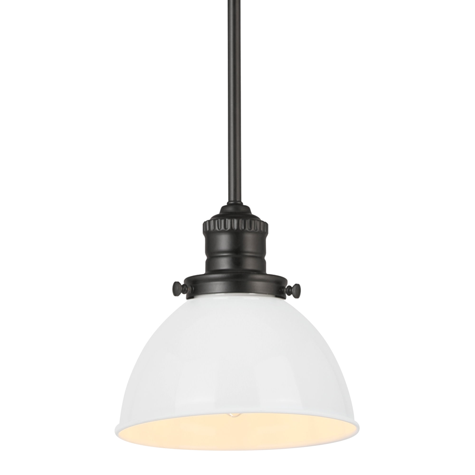 Design House Savannah Farmhouse 1-Light Indoor Dimmable Pendant Light (White/Matte Black, 57.63 in) n9vy4