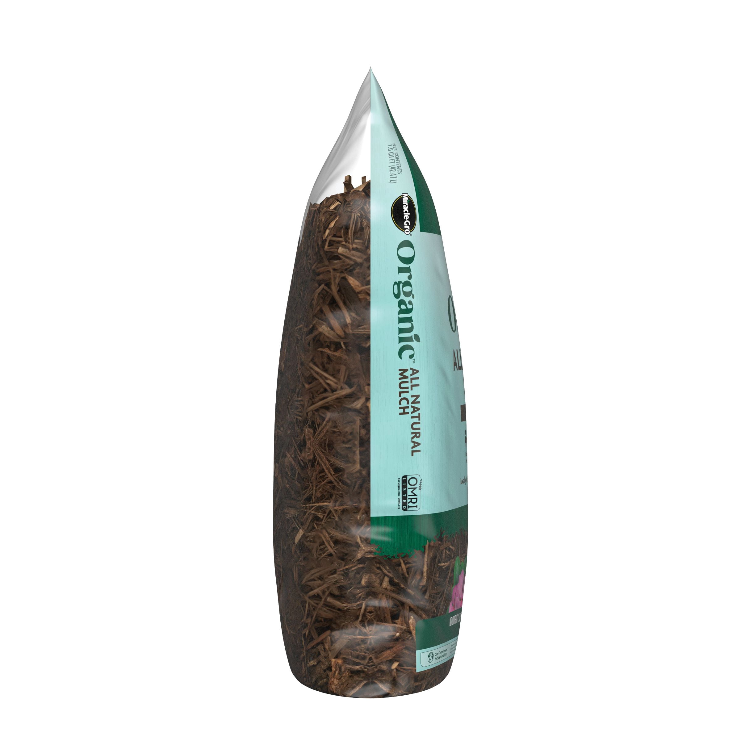 Miracle-Gro Organic All Natural Mulch for Gardening and Landscaping (Brown, 1.5 cu. ft.) 5f1uc