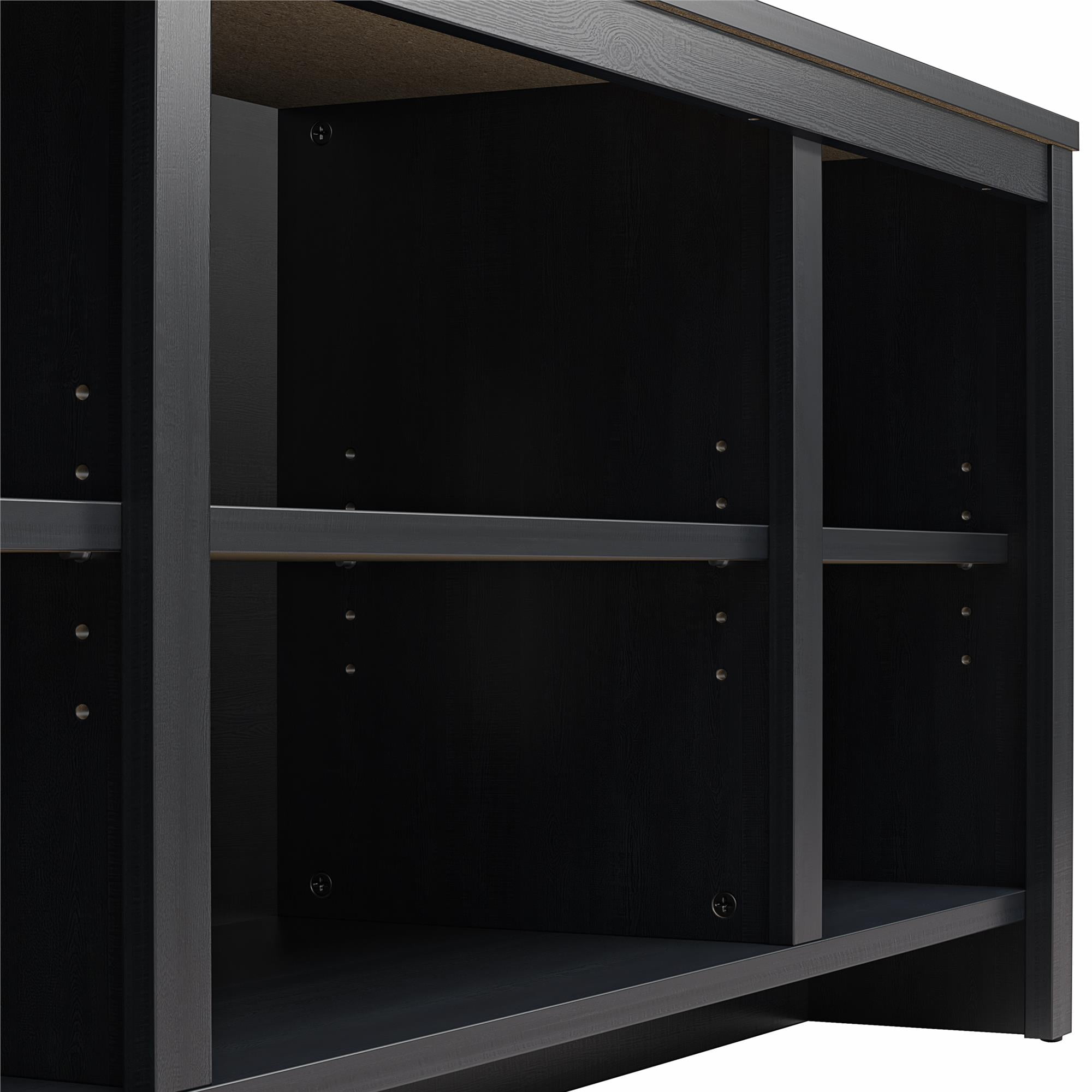 Mainstays Parsons TV Stand for TVs up to 50 in (Black Oak, 45.5 in W x 19.7 in H x 15.75 in D) rncyb