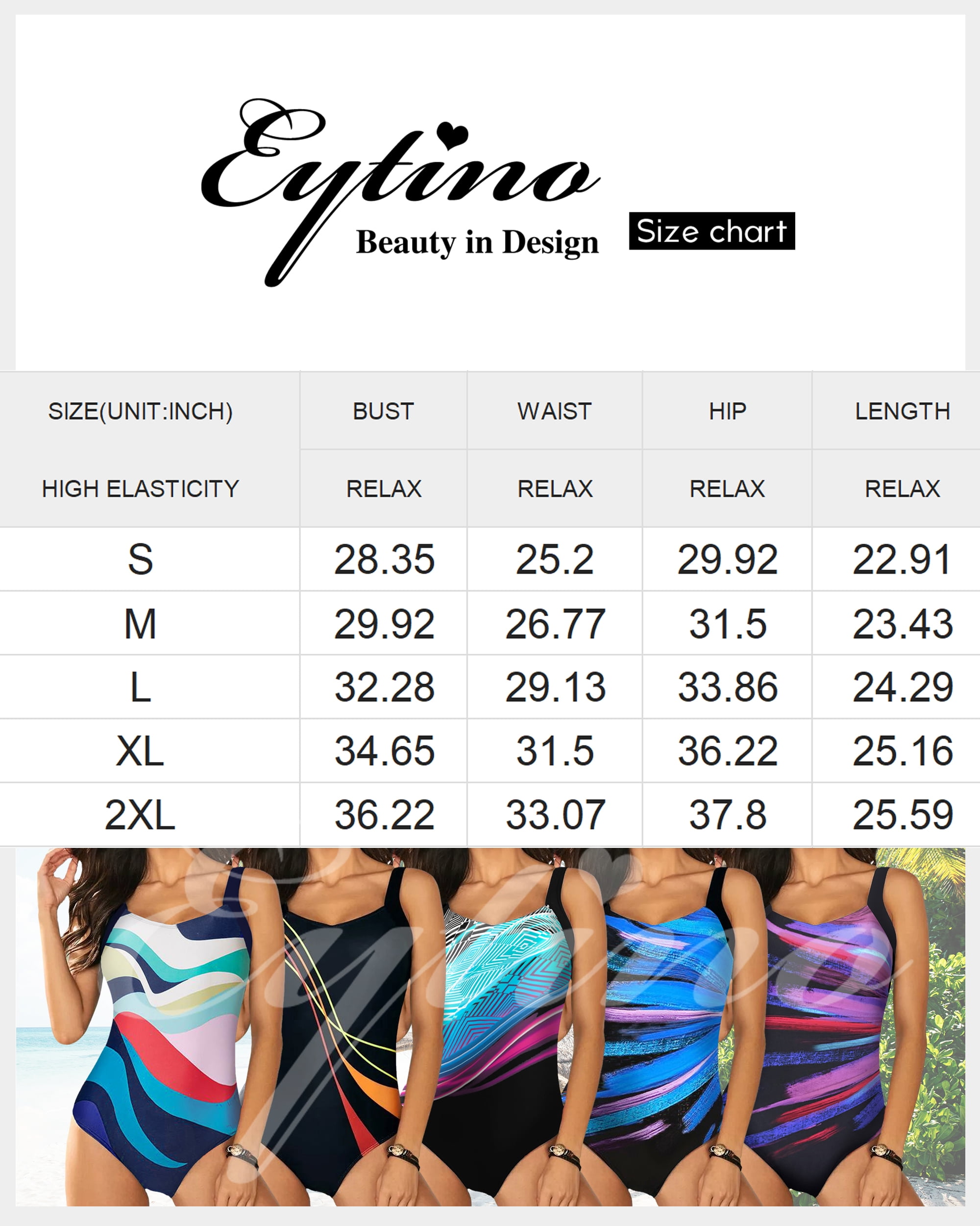 Eytino Women's One Piece Swimsuit Athletic Color Block V Neck Criss-Cross Back Padded Swimwear (Blue, S) zimk9